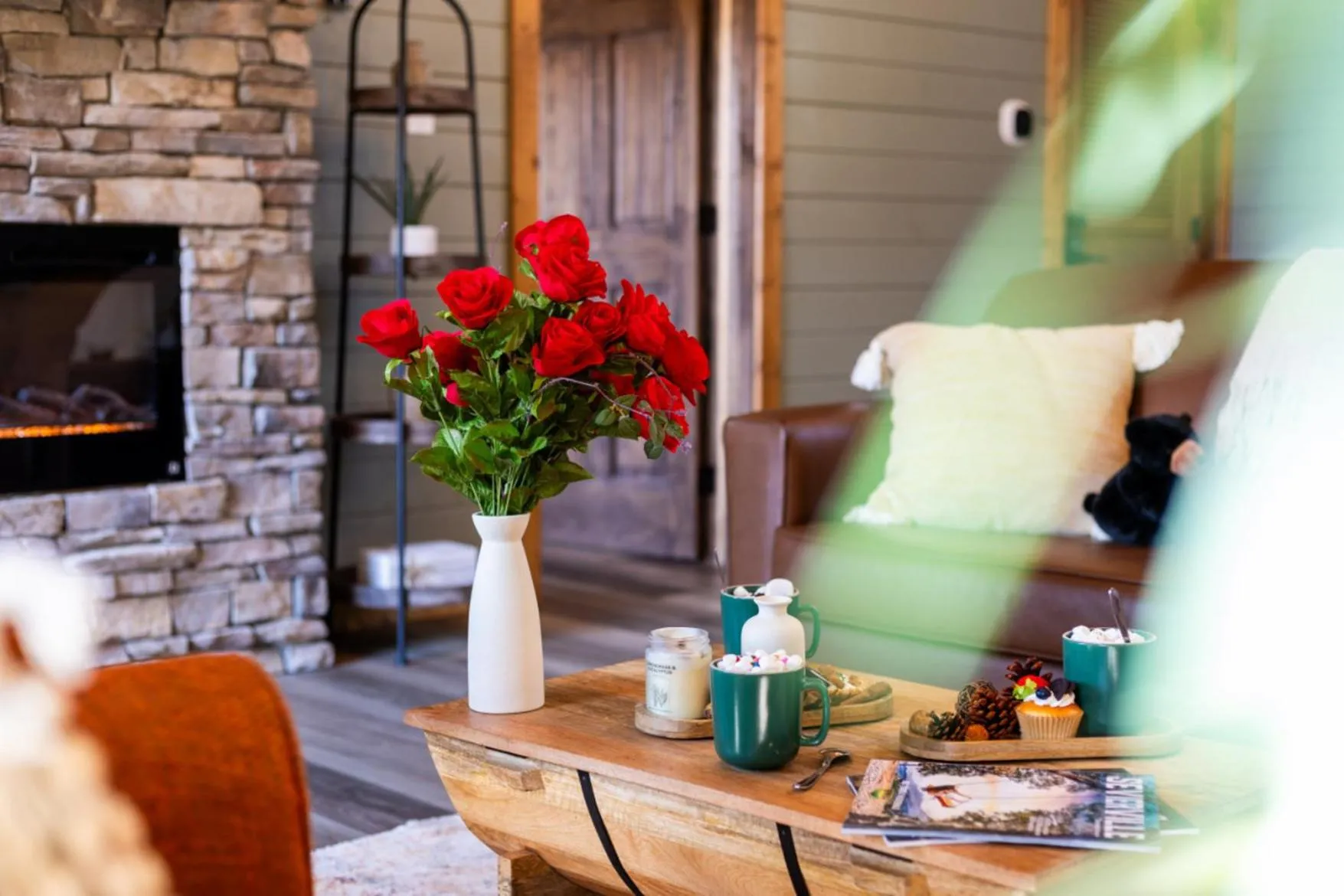 Living room in Luxe Mountain Pool Escape by Ghosal Luxury Lodging