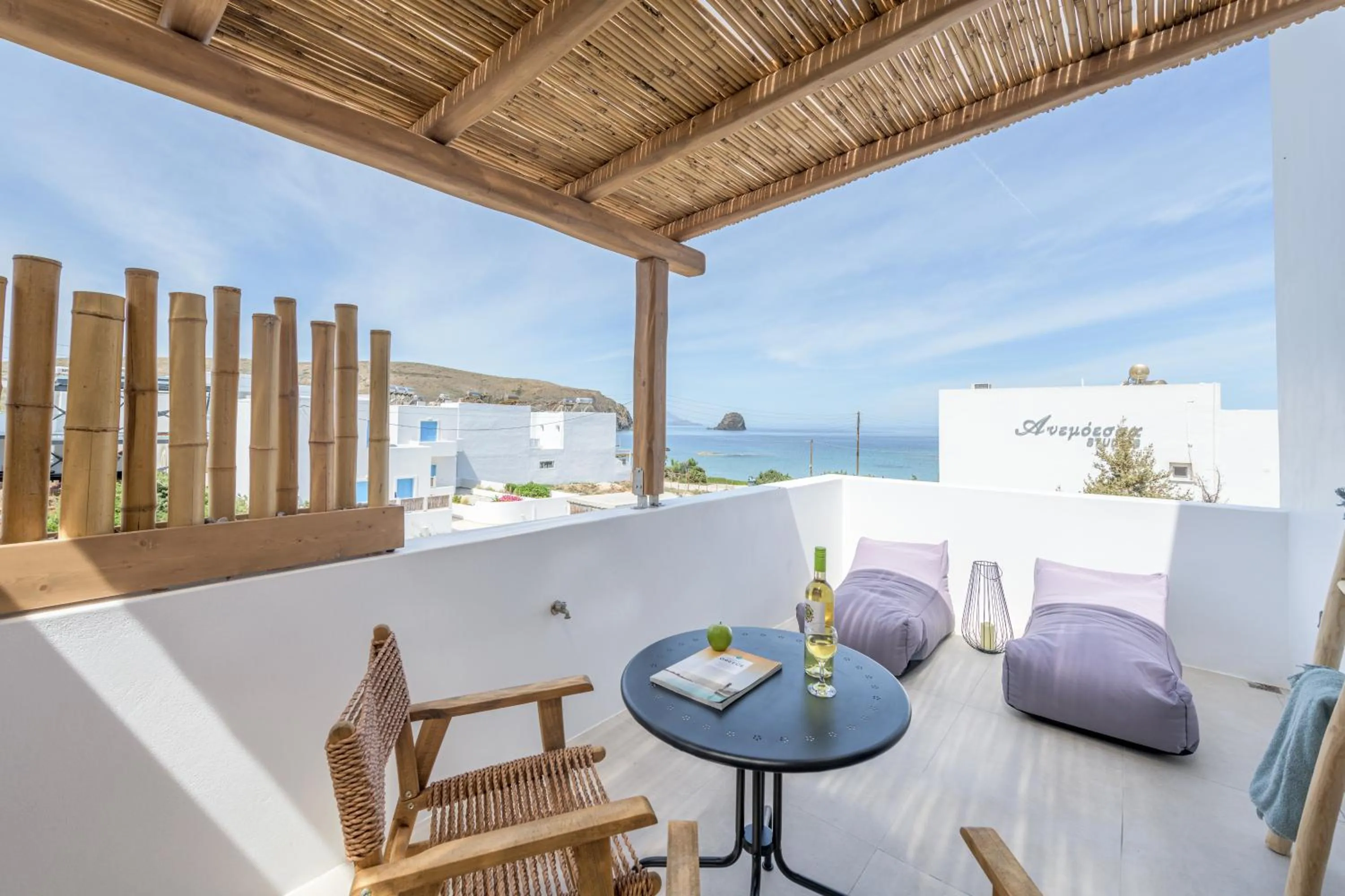 Balcony/Terrace in Nove Milos Luxury by Estia