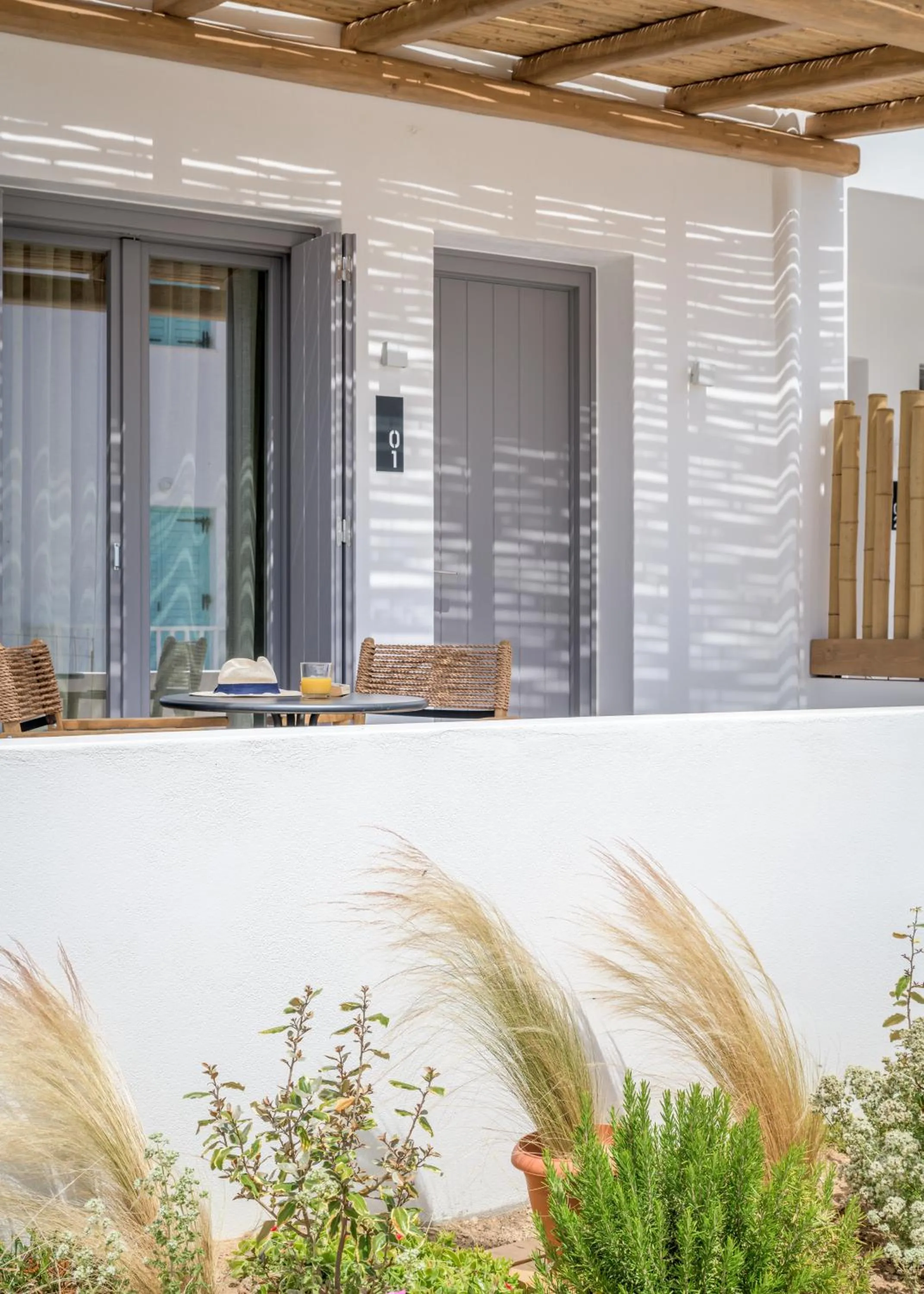 Balcony/Terrace in Nove Milos Luxury by Estia