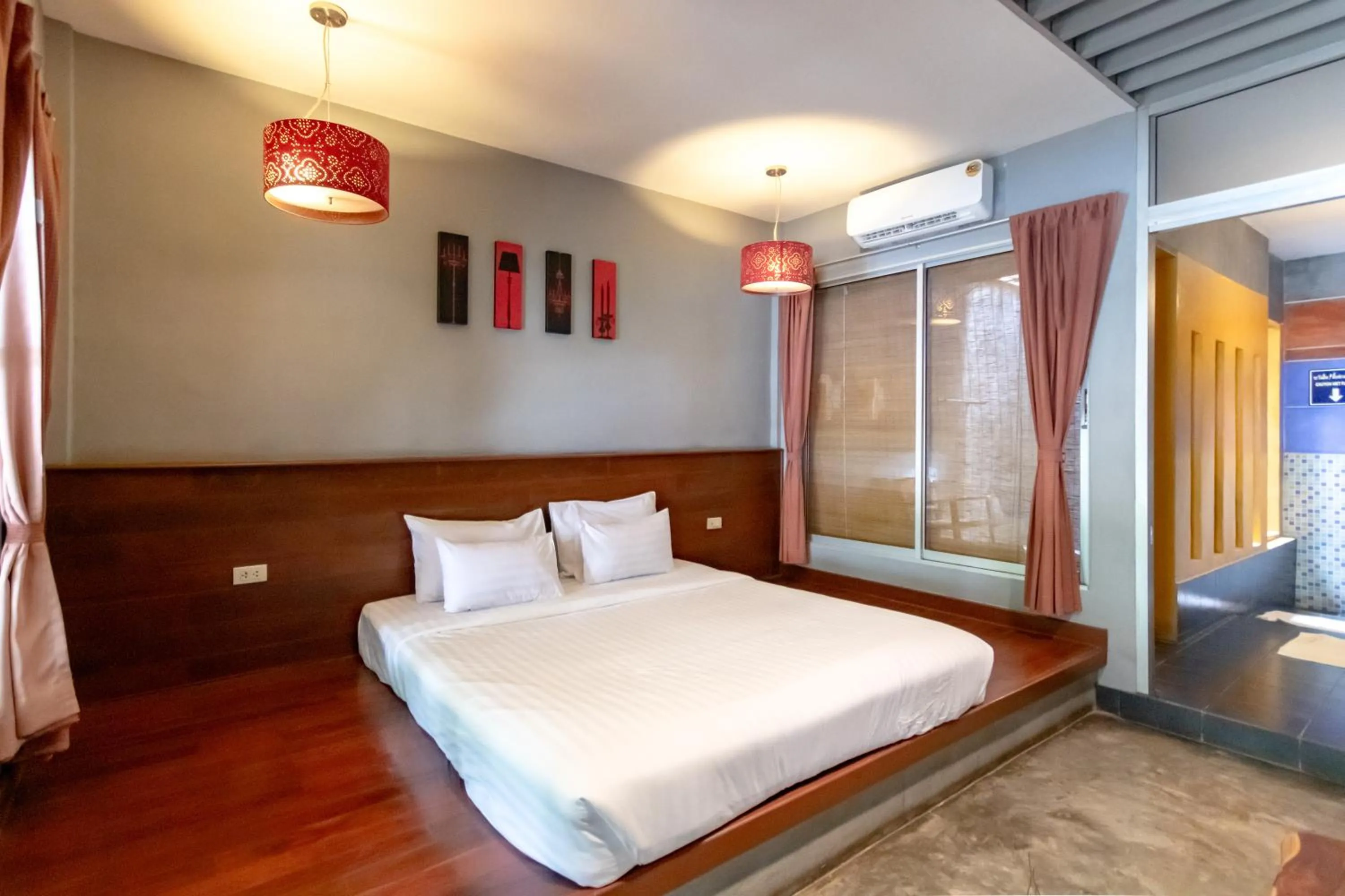 Bed in Namsai Resort Kanchanaburi