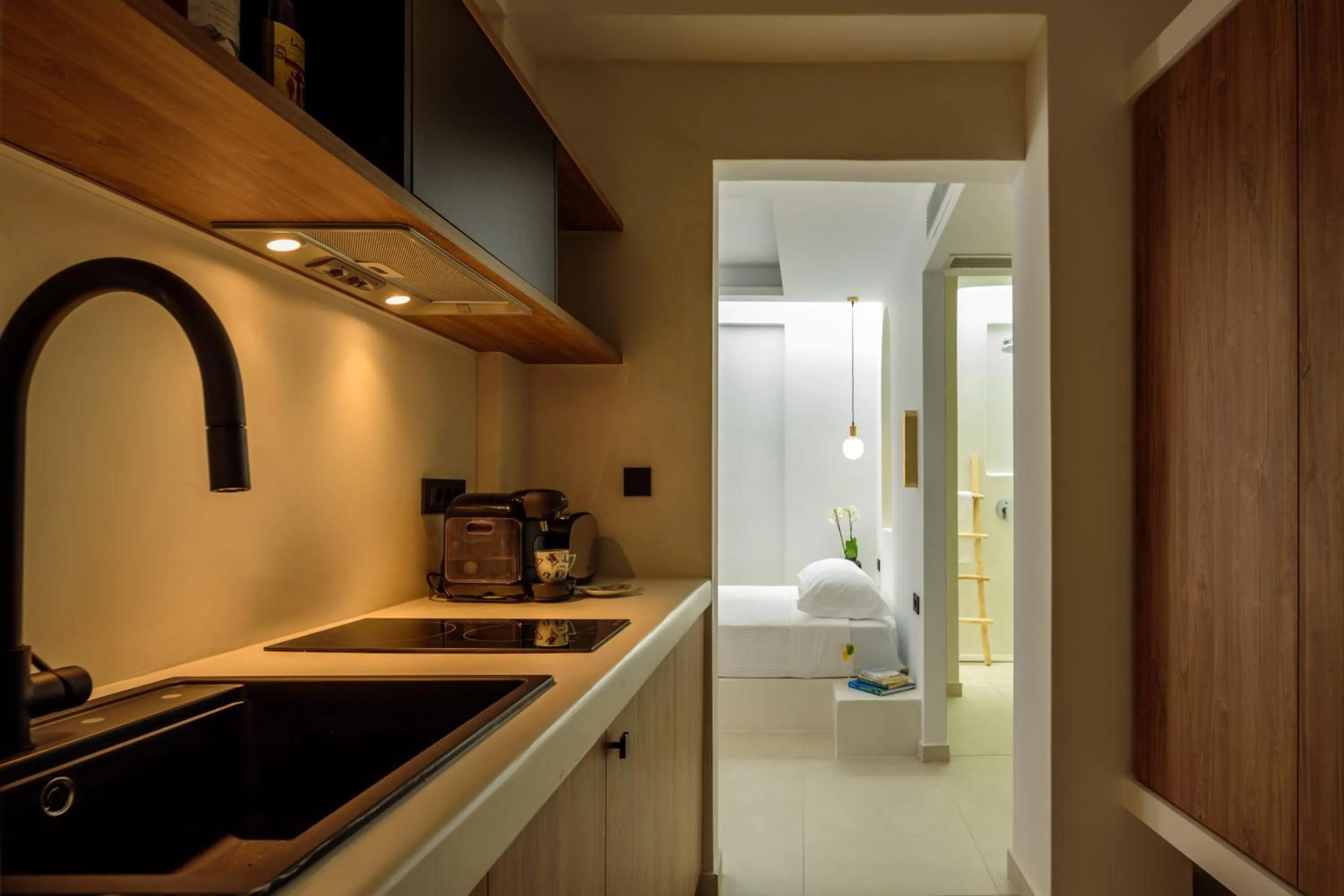 Kitchen or kitchenette in Ryolithos Suites