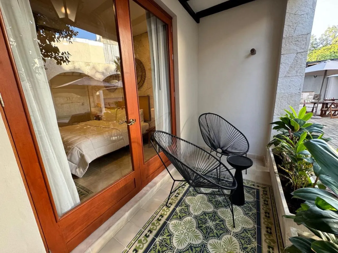 Balcony/Terrace, Bed in Frater Yucatán Hotel