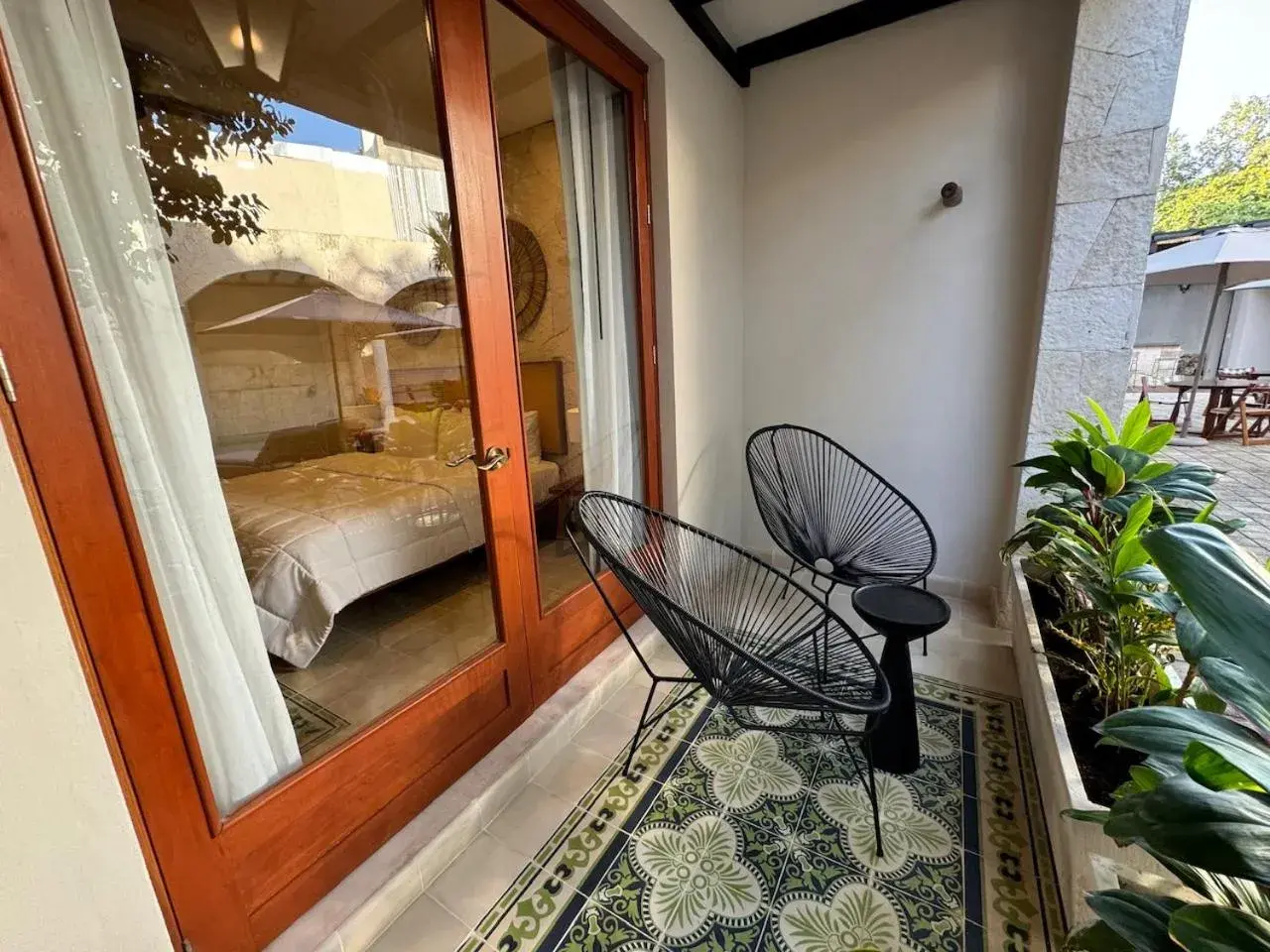 Balcony/Terrace, Bed in Frater Yucatán Hotel Balcony/Terrace, Bed in Frater Yucatán Hotel