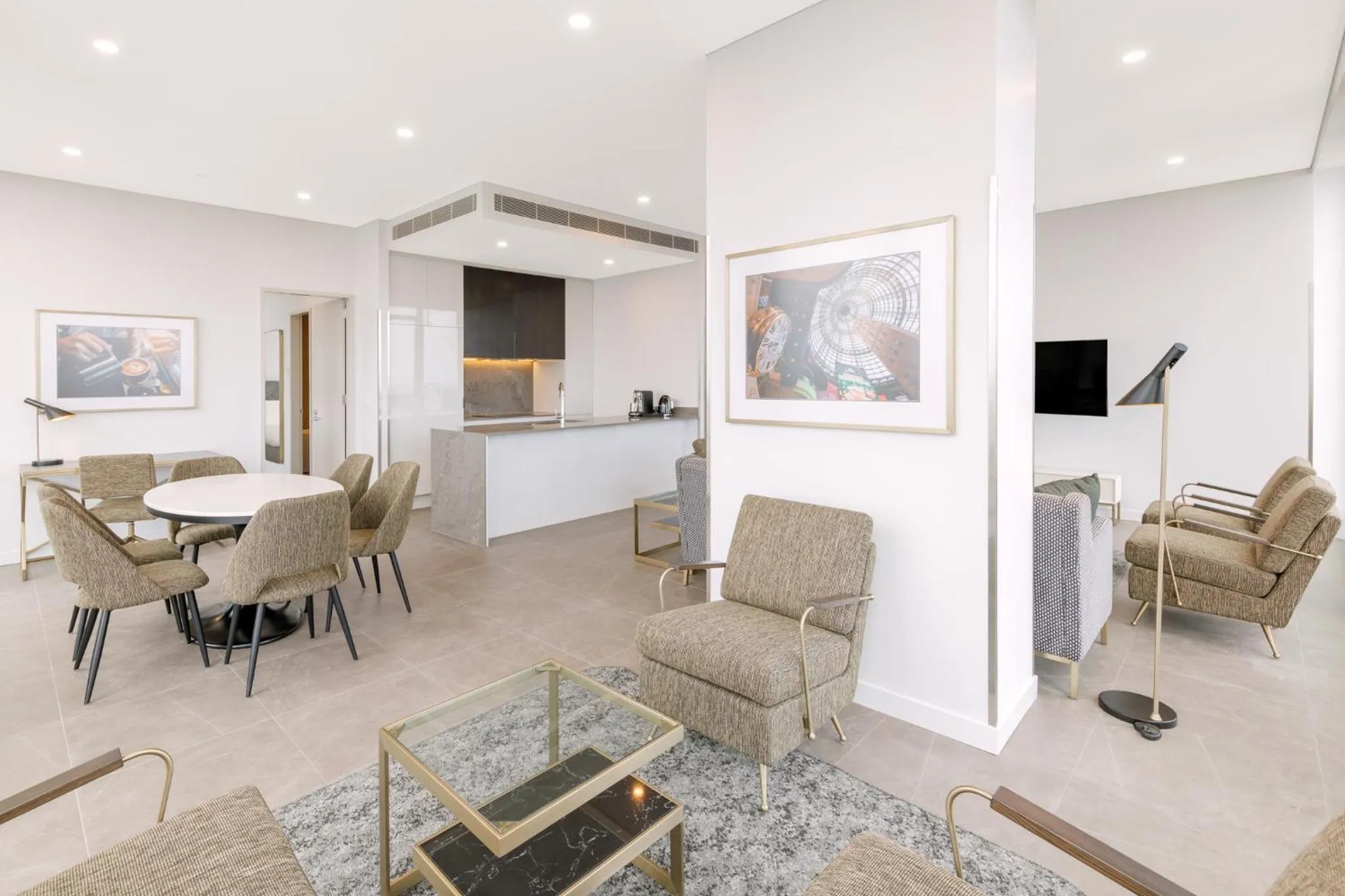 Seating area in Meriton Suites Melbourne