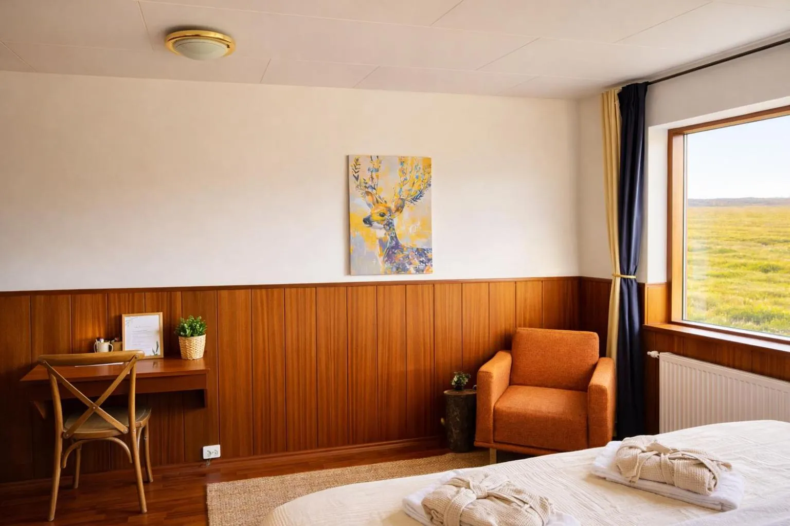 Seating area, Bed in Hotel Brú countryside