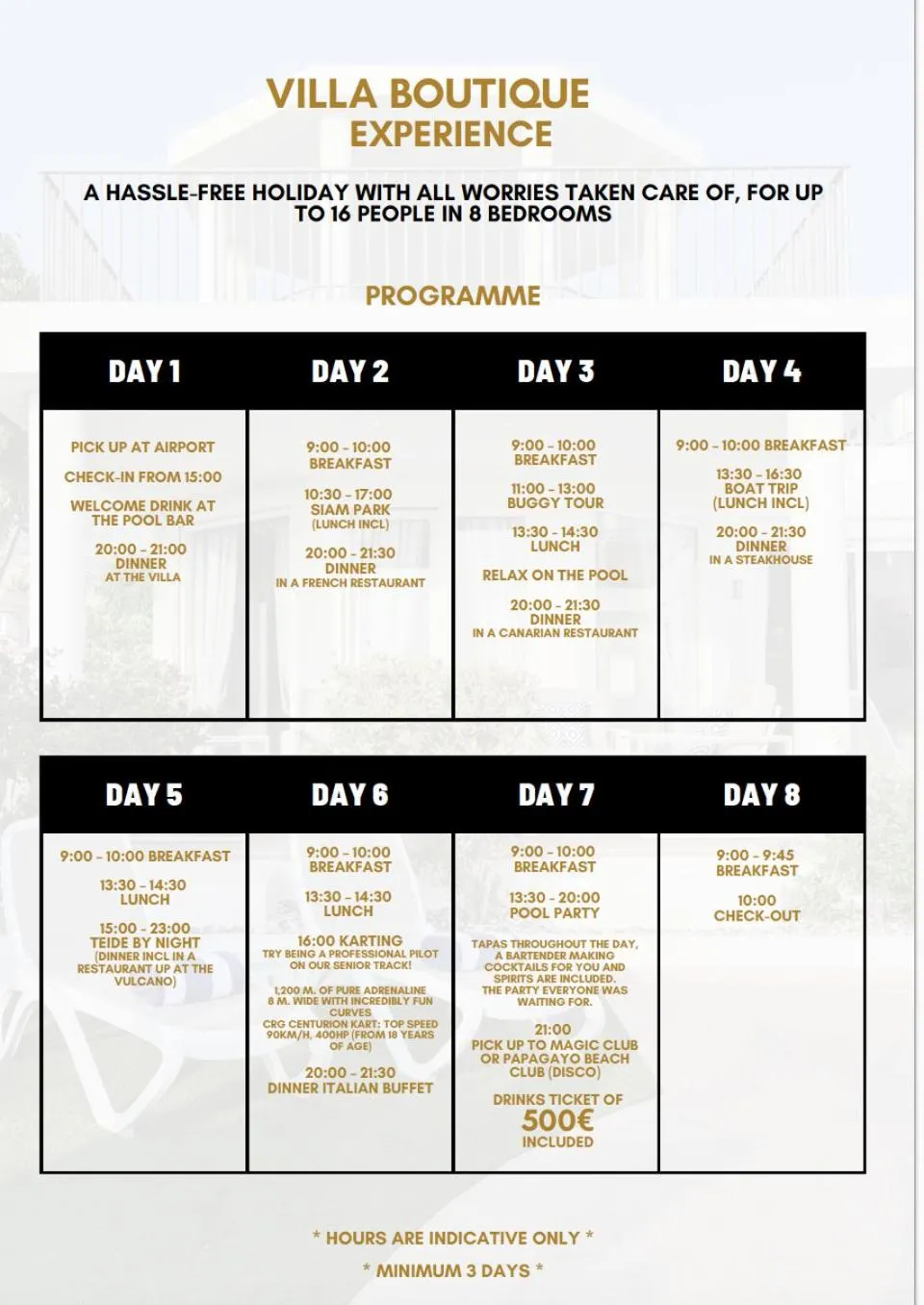 Restaurant/places to eat in Villa Boutique Experience