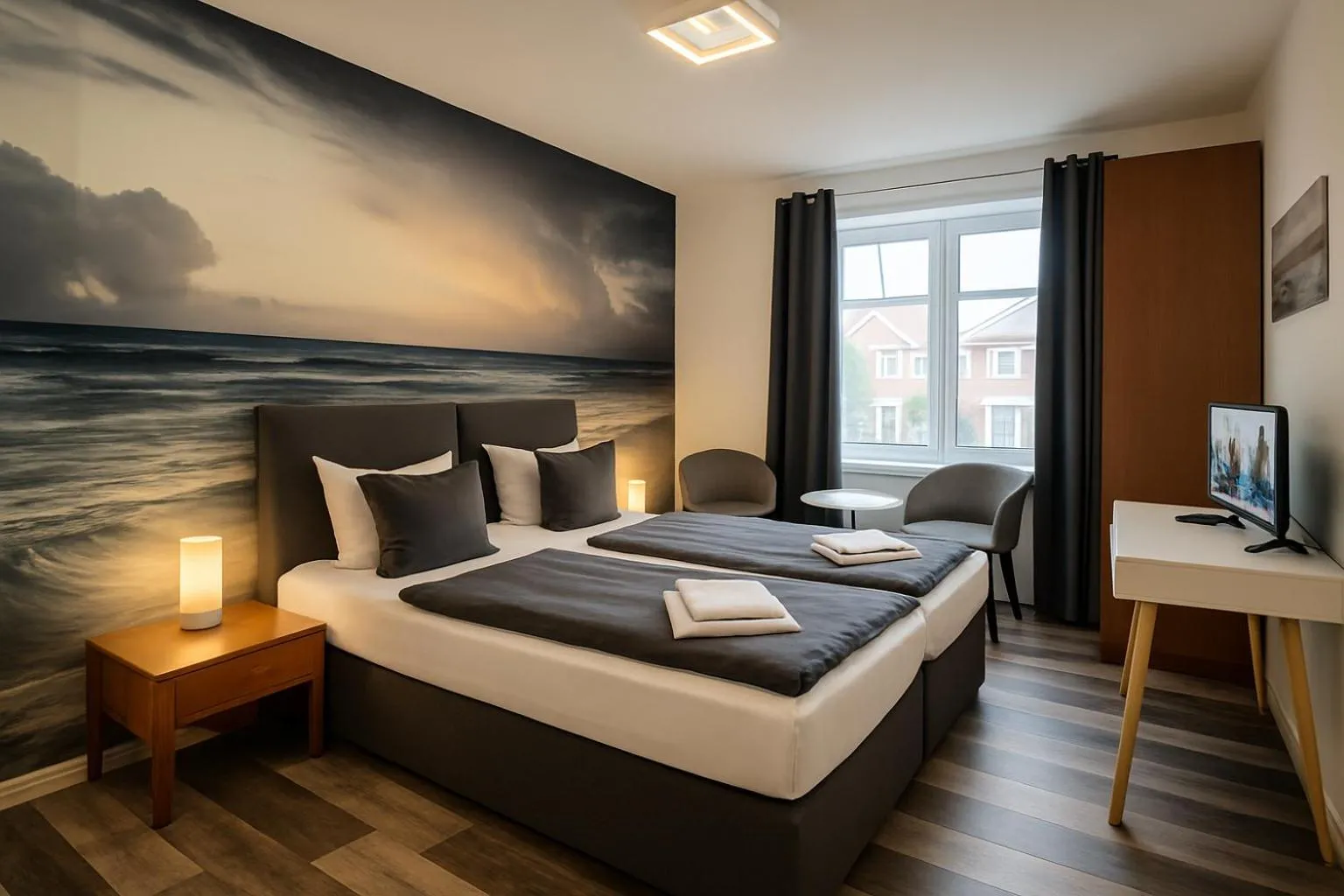 Photo of the whole room, Bed in City Center Hotel Garni Cuxhaven