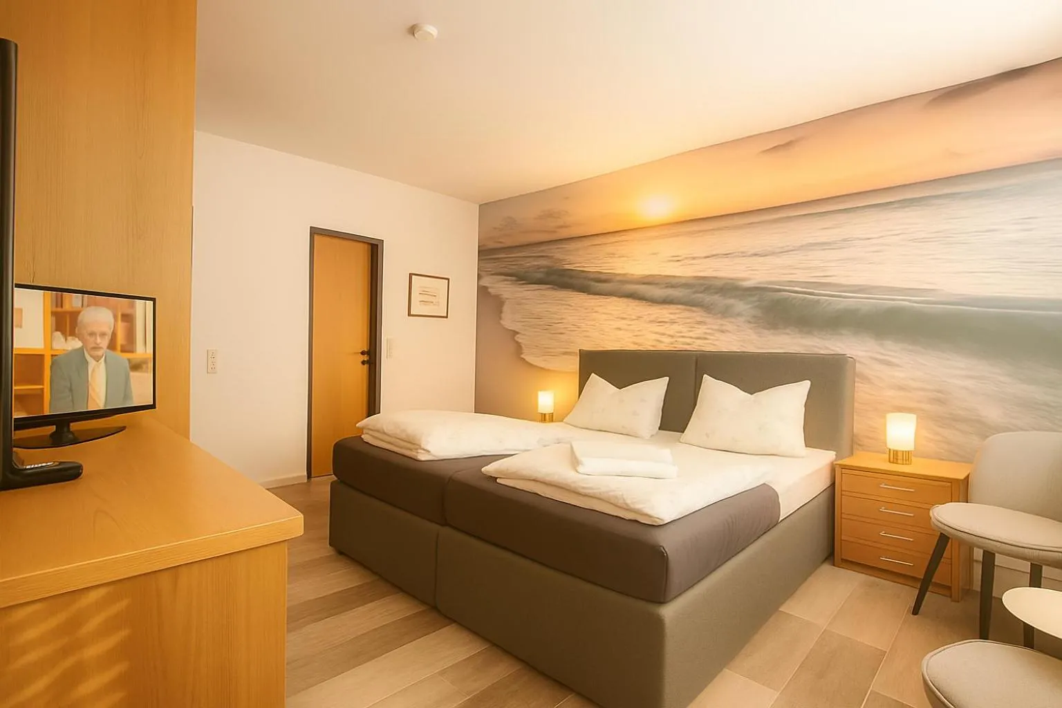 Photo of the whole room, Bed in City Center Hotel Garni Cuxhaven