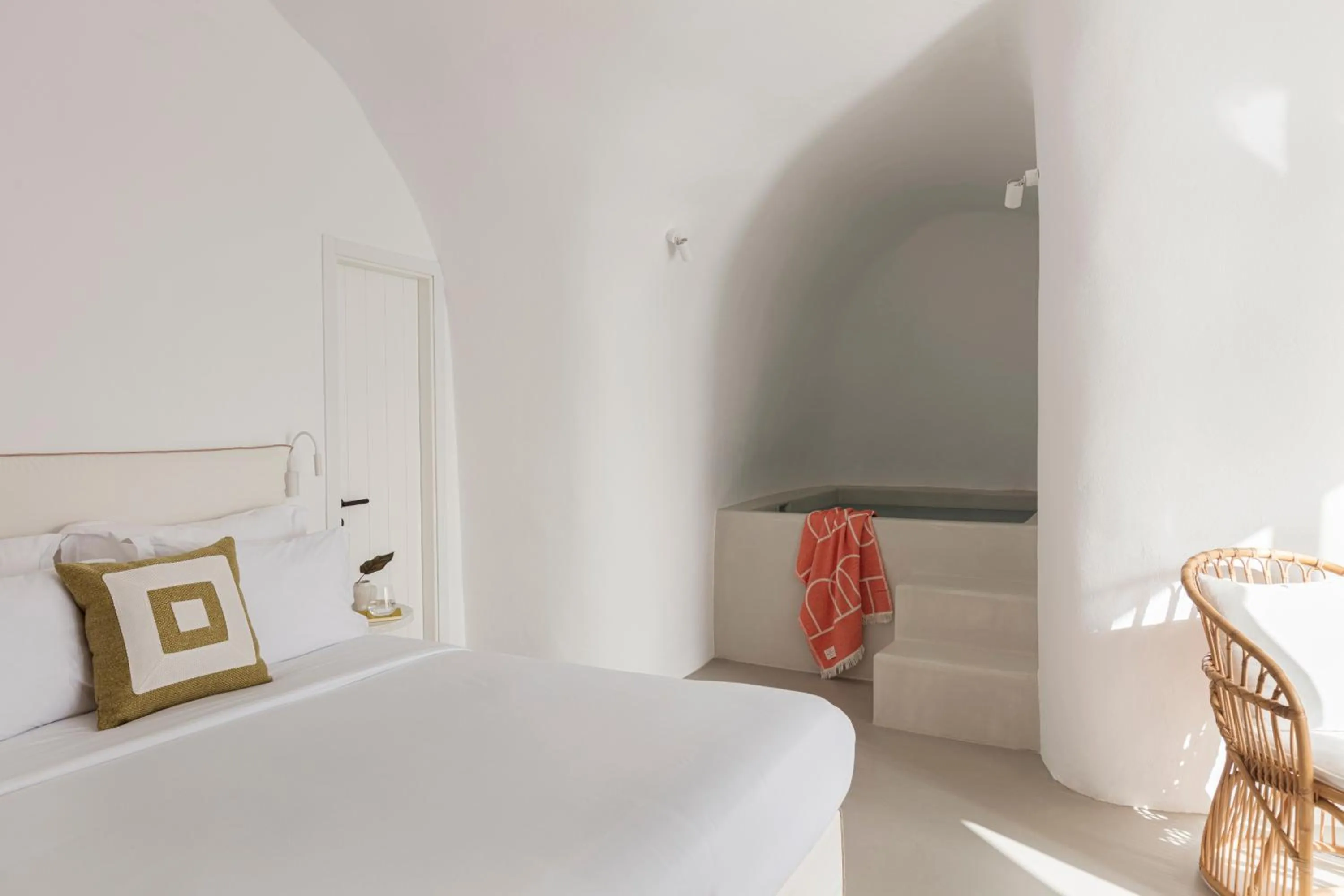 Bathroom, Bed in CASASUNSHA Hybrid Retreat Santorini