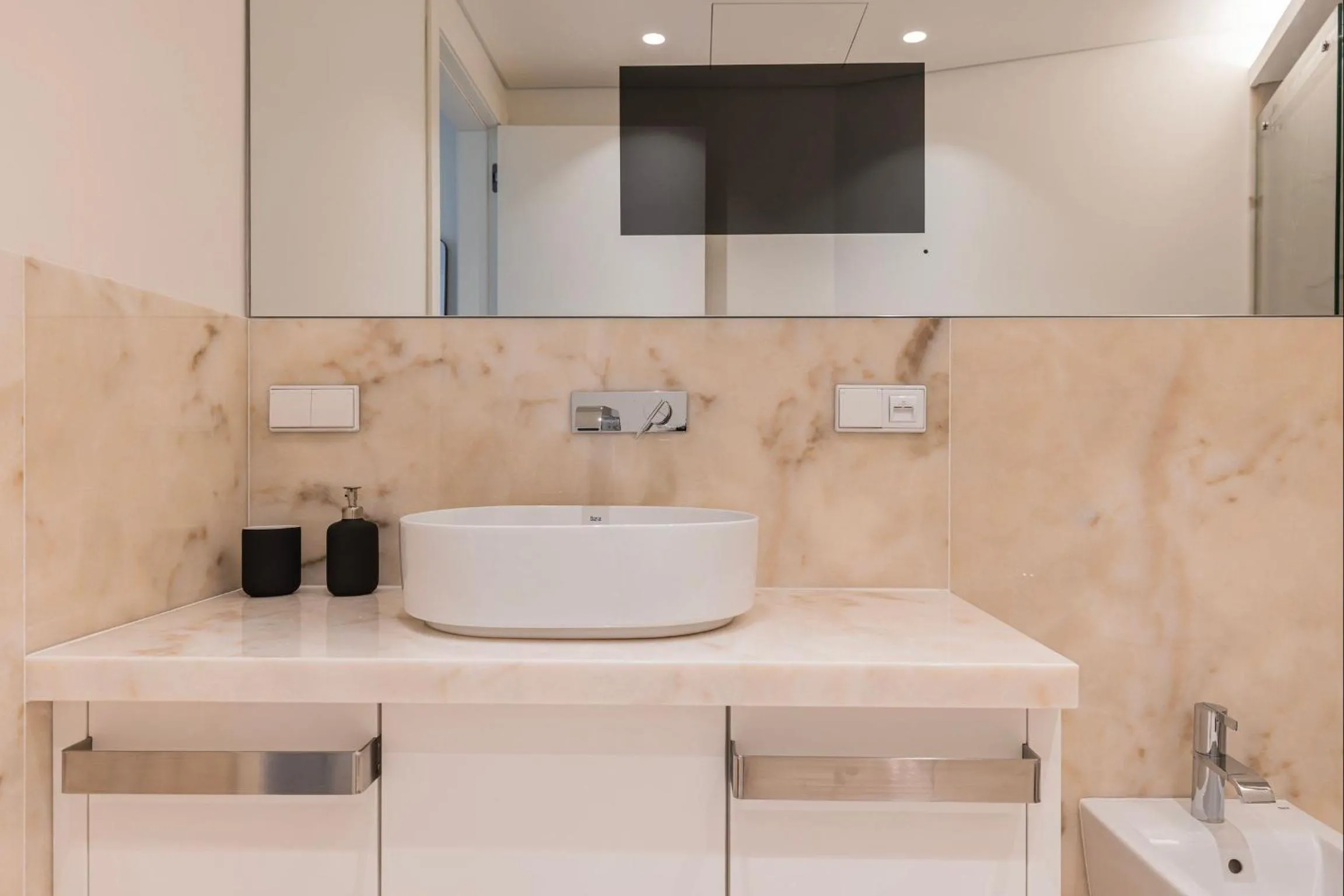 Bathroom in Radiant Apartment in City Center by LovelyStay