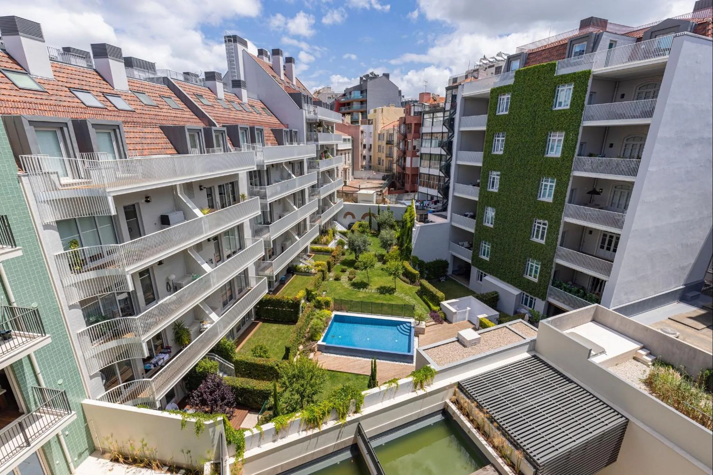 Pool view in Radiant Apartment in City Center by LovelyStay