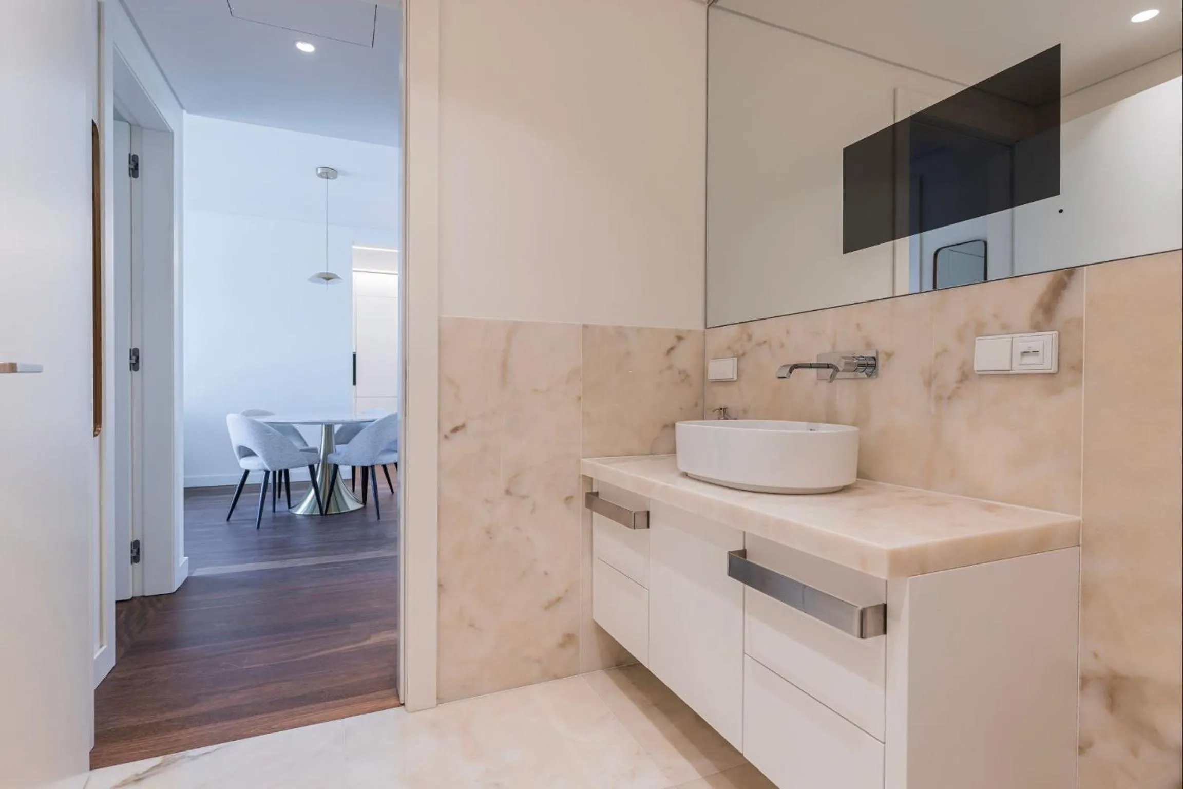 Bathroom in Radiant Apartment in City Center by LovelyStay