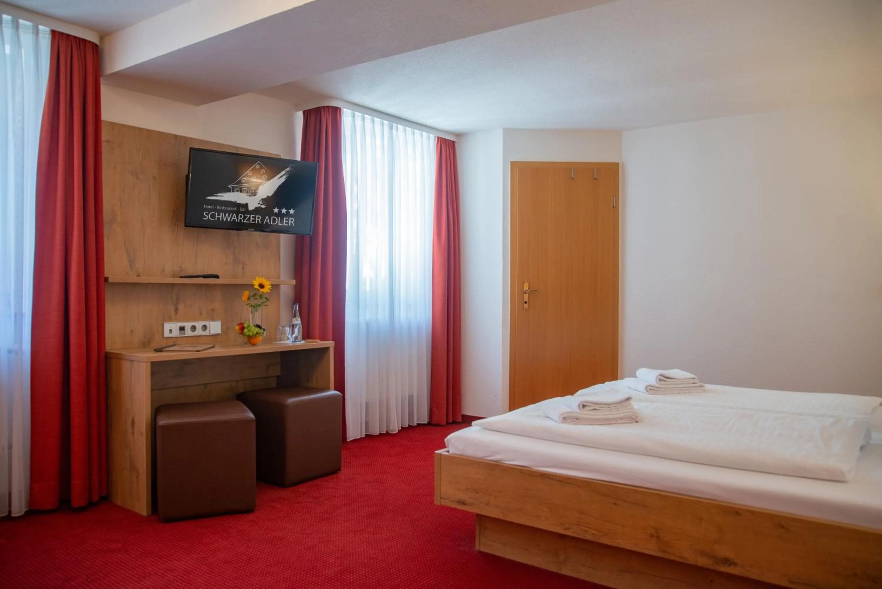 Bed in Hotel Restaurant Schwarzer Adler