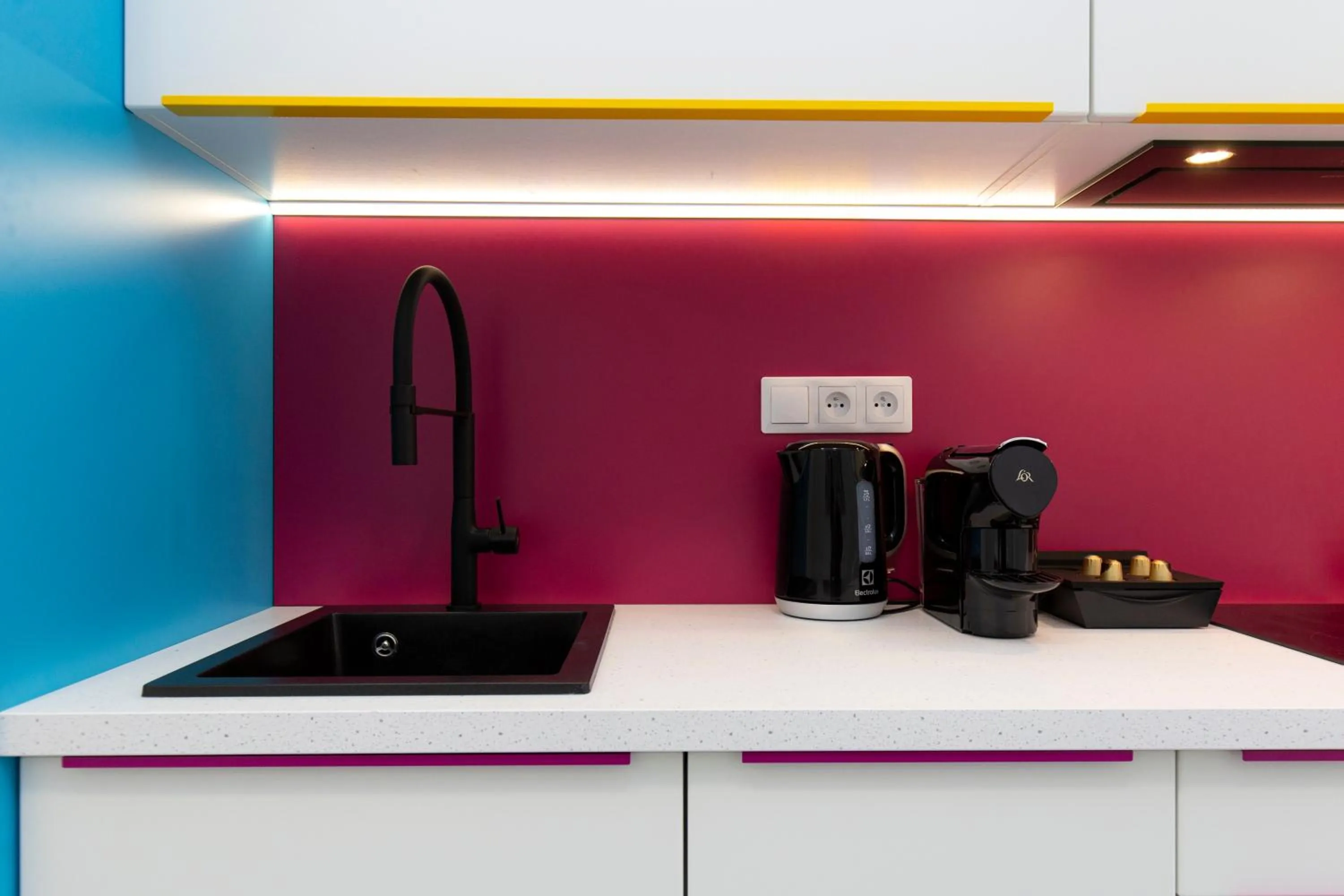 Kitchen or kitchenette in Family Apartments by ASTORIA Hotel & Medical Spa