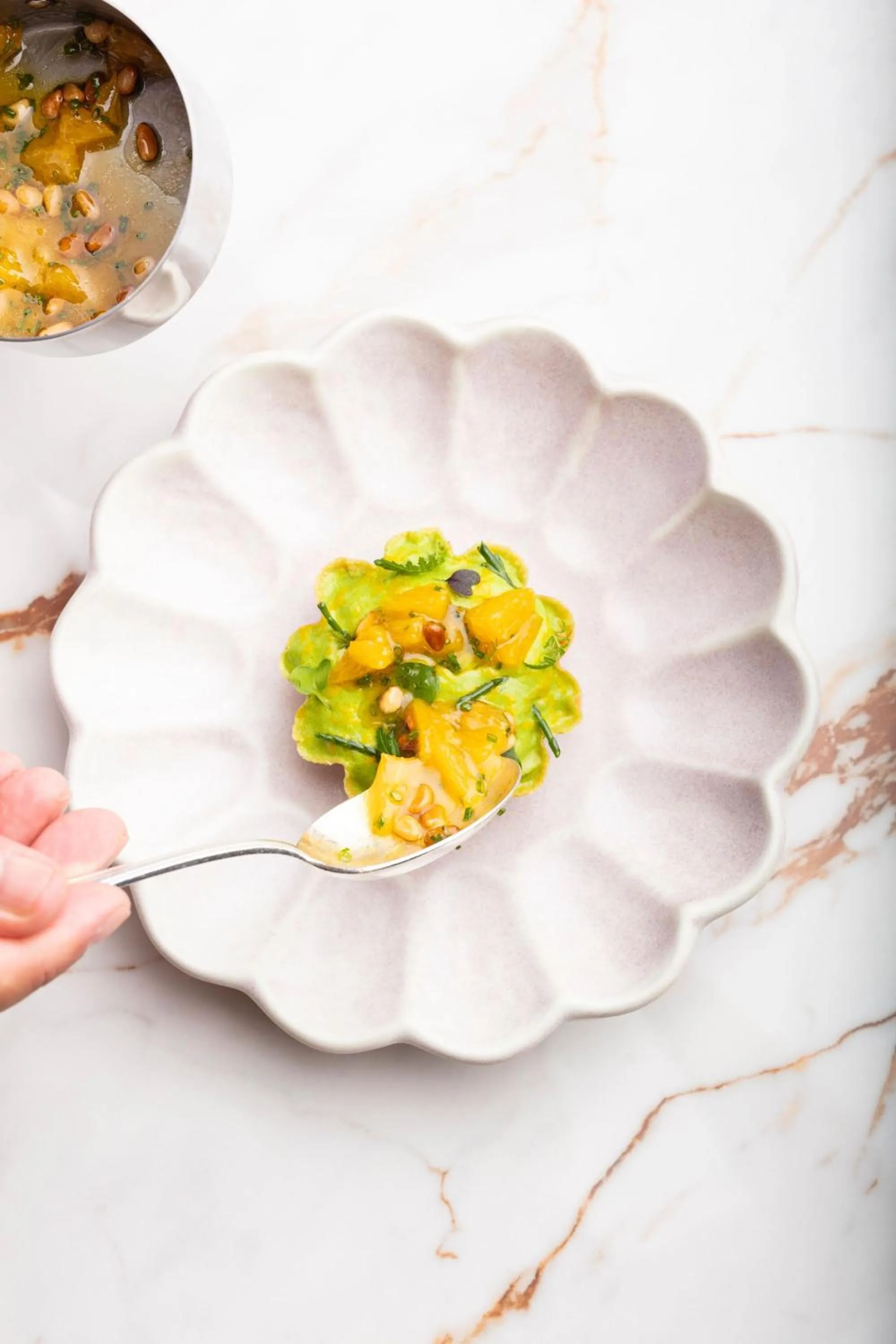 Food in Hôtel et Restaurant La Bastide Bourrelly - Mathias Dandine