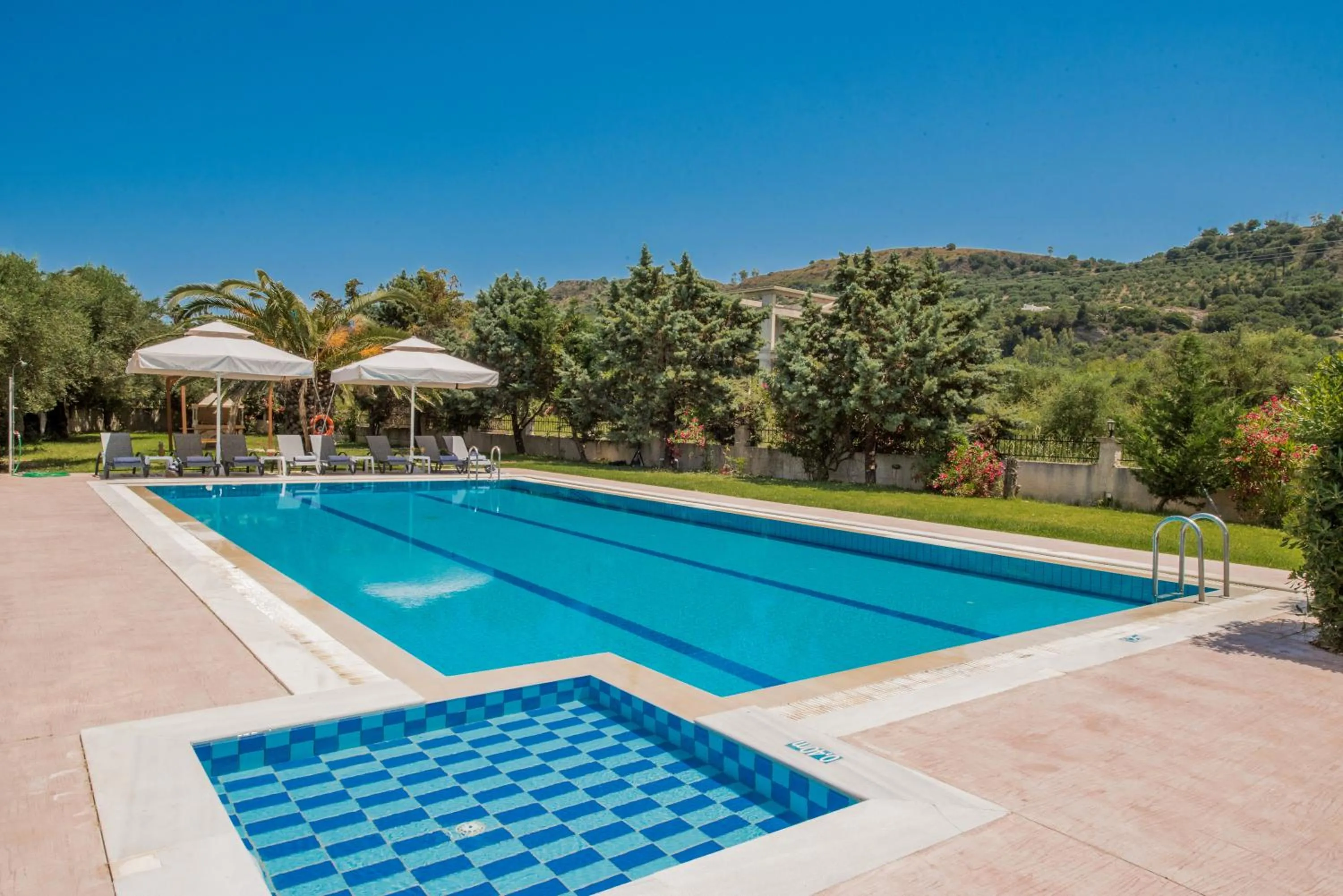 Pool view in Leone Luxury Villas