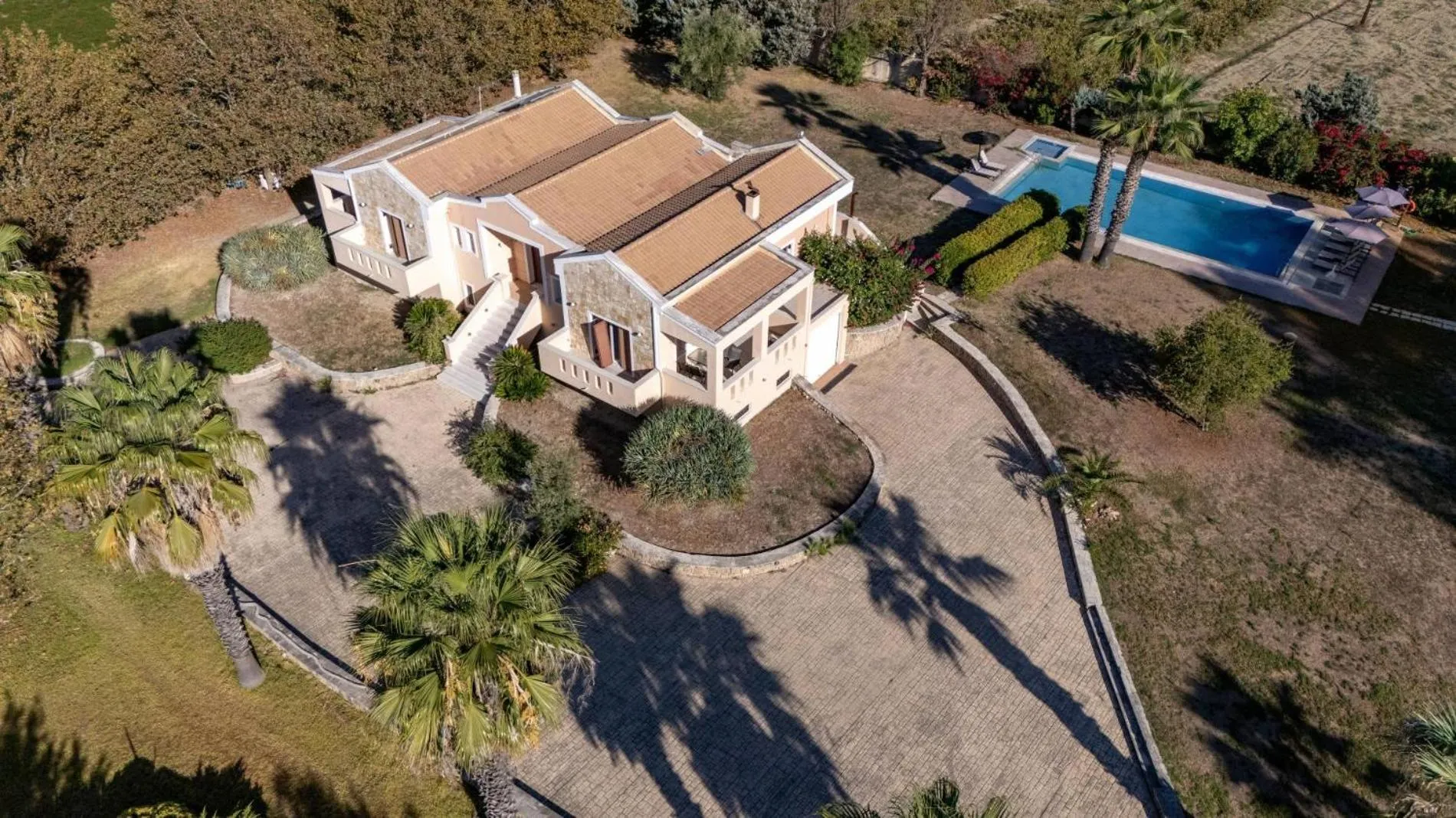 Bird's eye view in Leone Luxury Villas