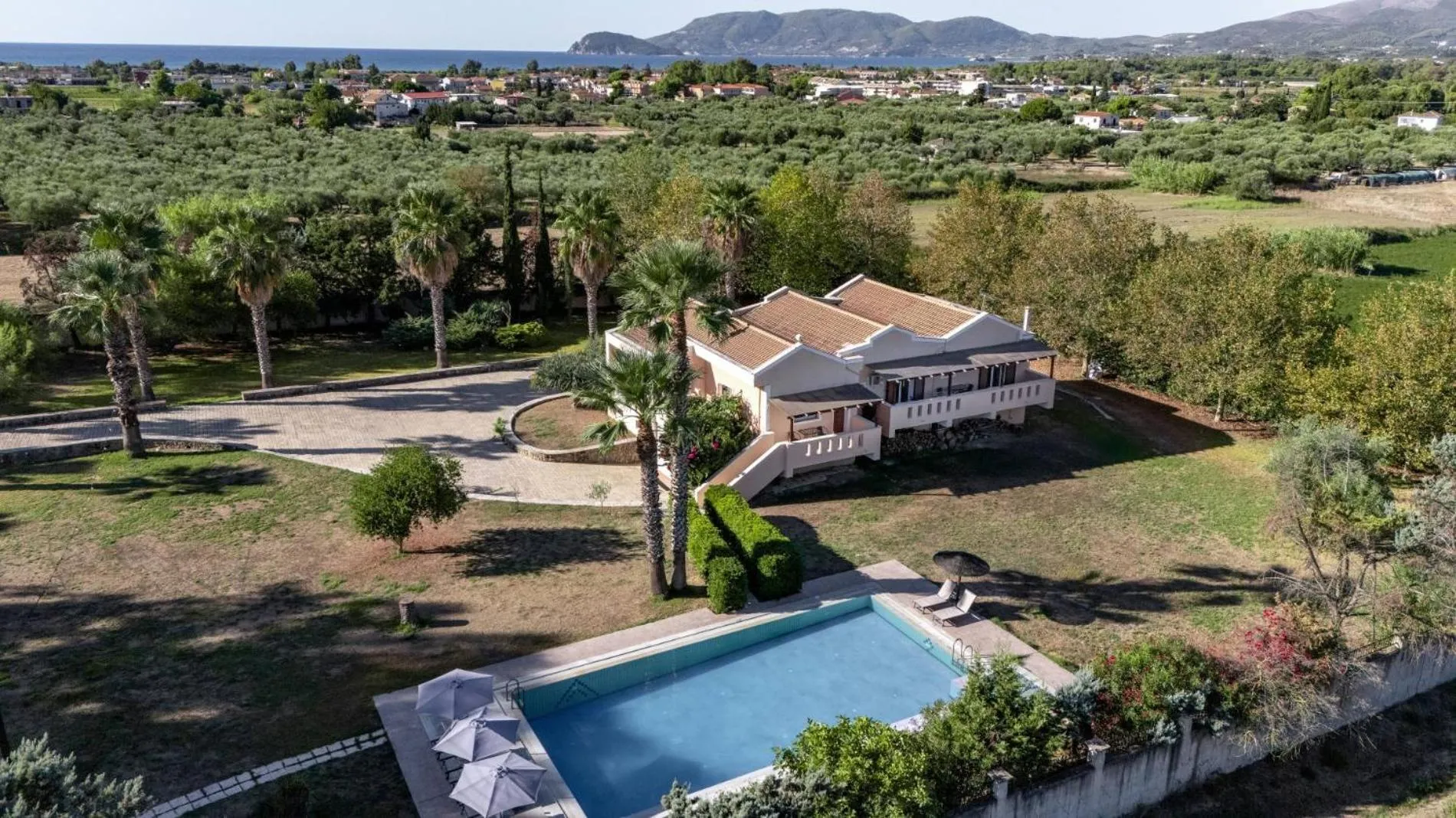 Bird's eye view in Leone Luxury Villas