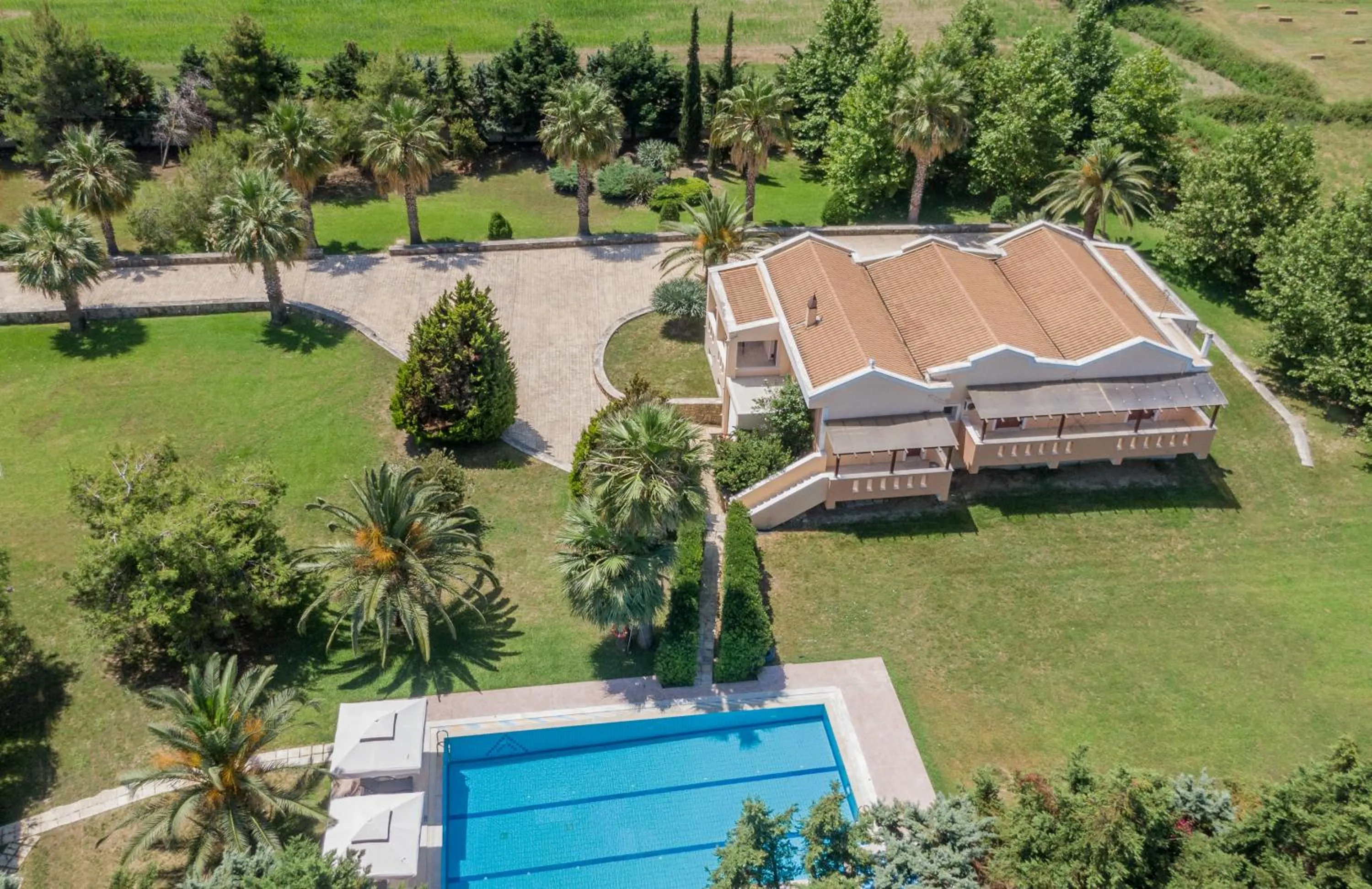 Bird's eye view in Leone Luxury Villas