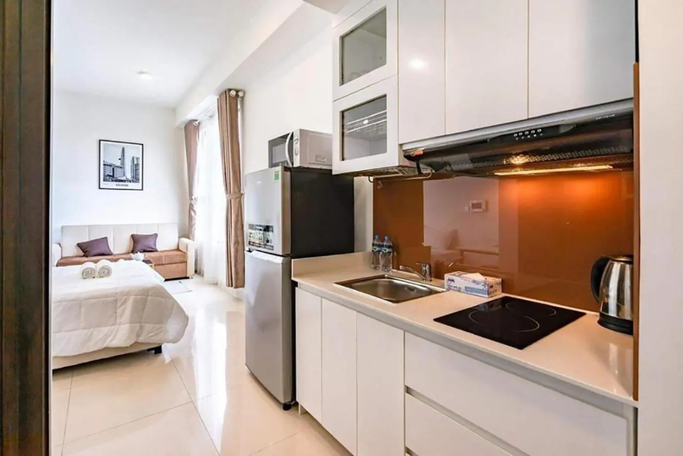 Bed in YO's Homes Rivergate Apartment Infinity Pool Near District 1