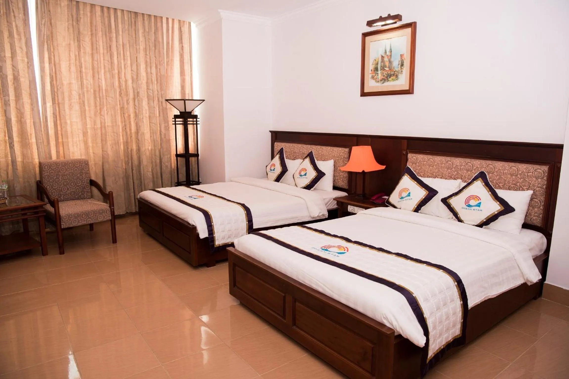 Bed in Ocean Star Hotel