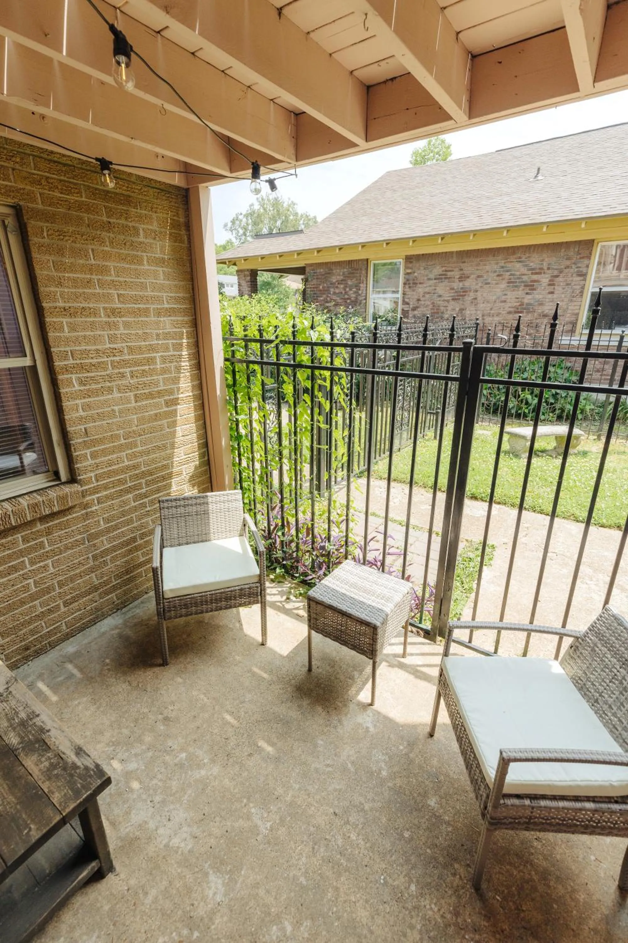 Patio in Centrally Located 2BR Overton Square Unit 1 Fast WiFi Free Parking Yes Pets