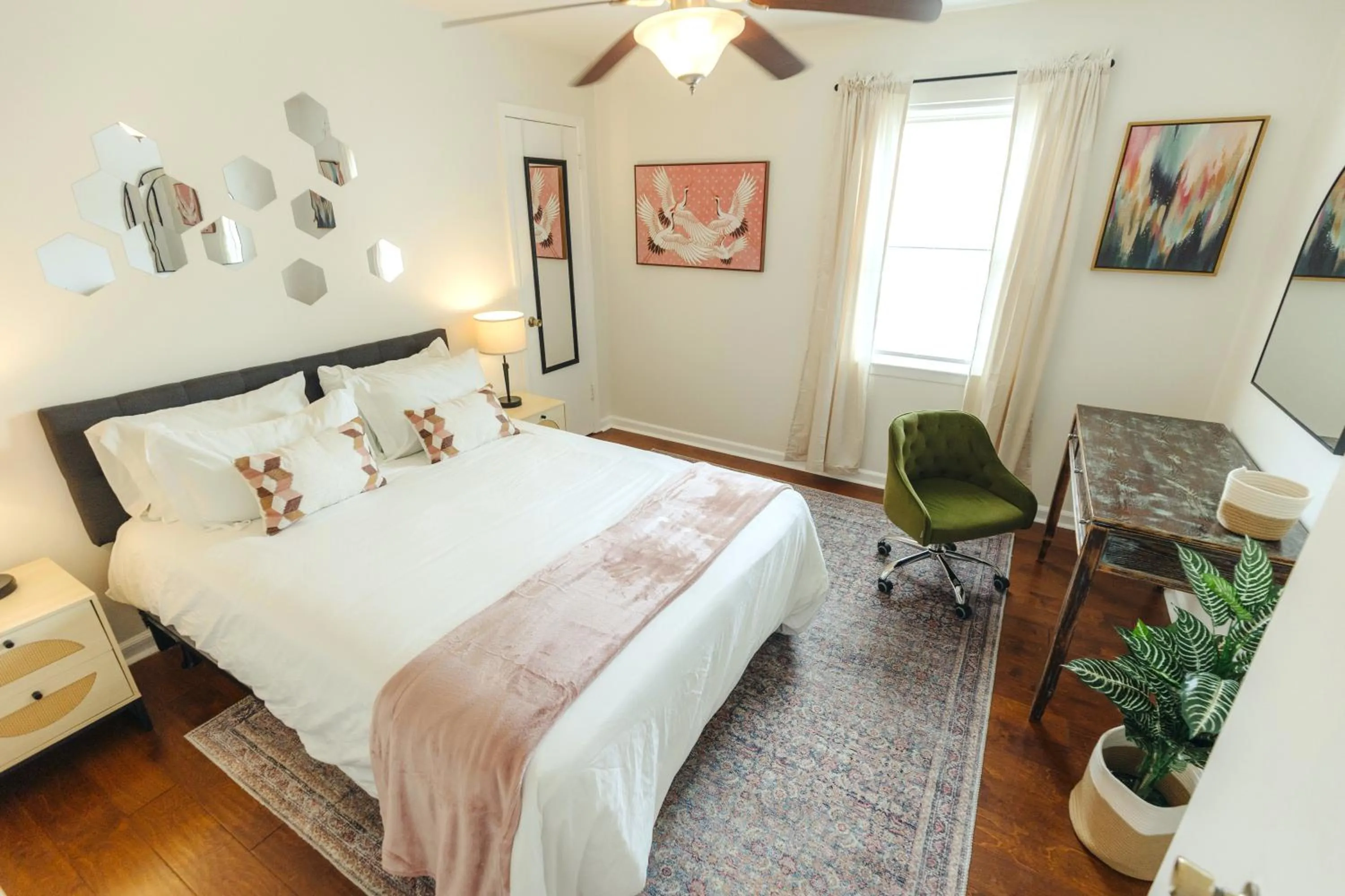 Bedroom, Bed in Centrally Located 2BR Overton Square Unit 1 Fast WiFi Free Parking Yes Pets