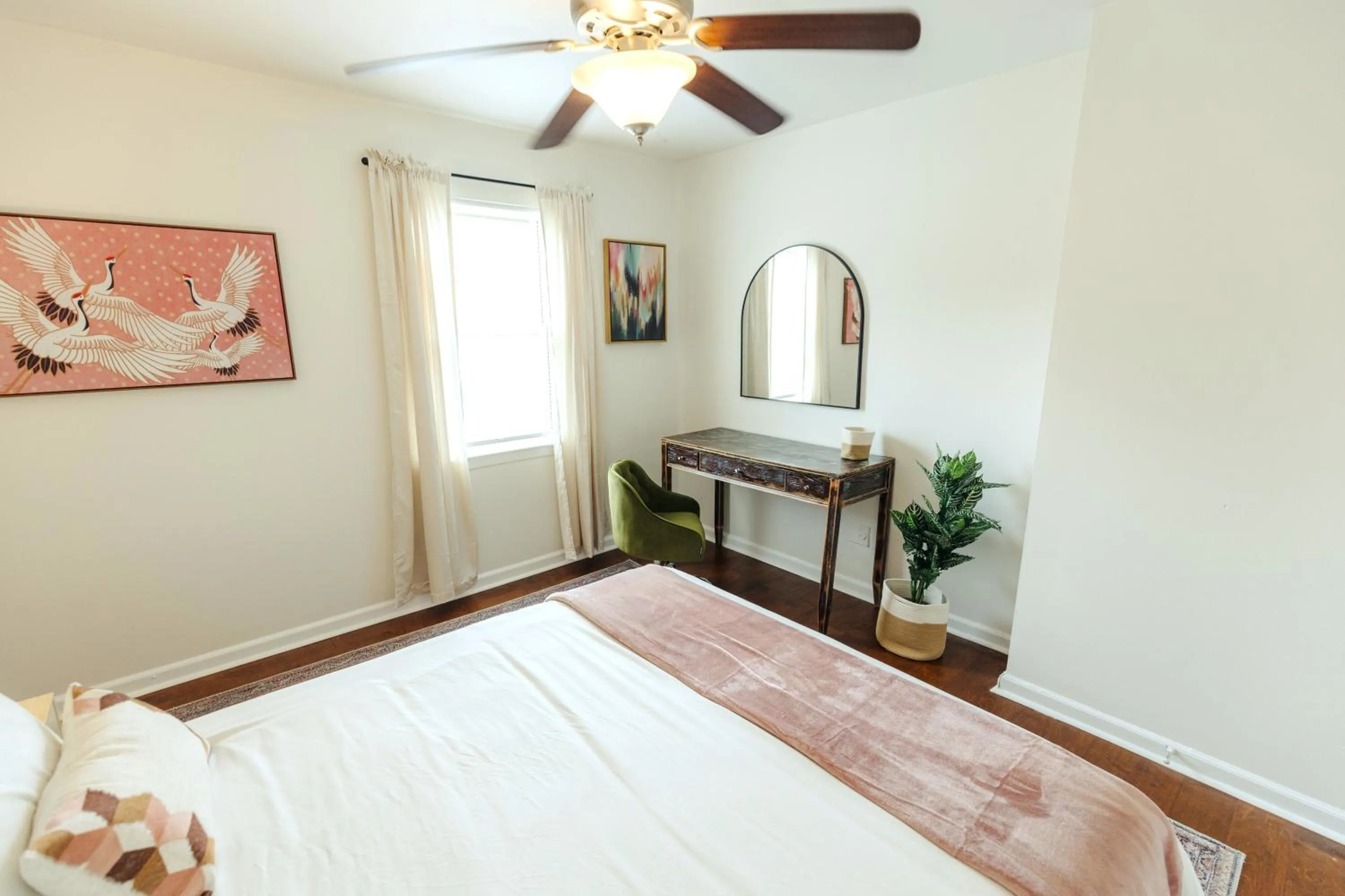 Bedroom, Bed in Centrally Located 2BR Overton Square Unit 1 Fast WiFi Free Parking Yes Pets