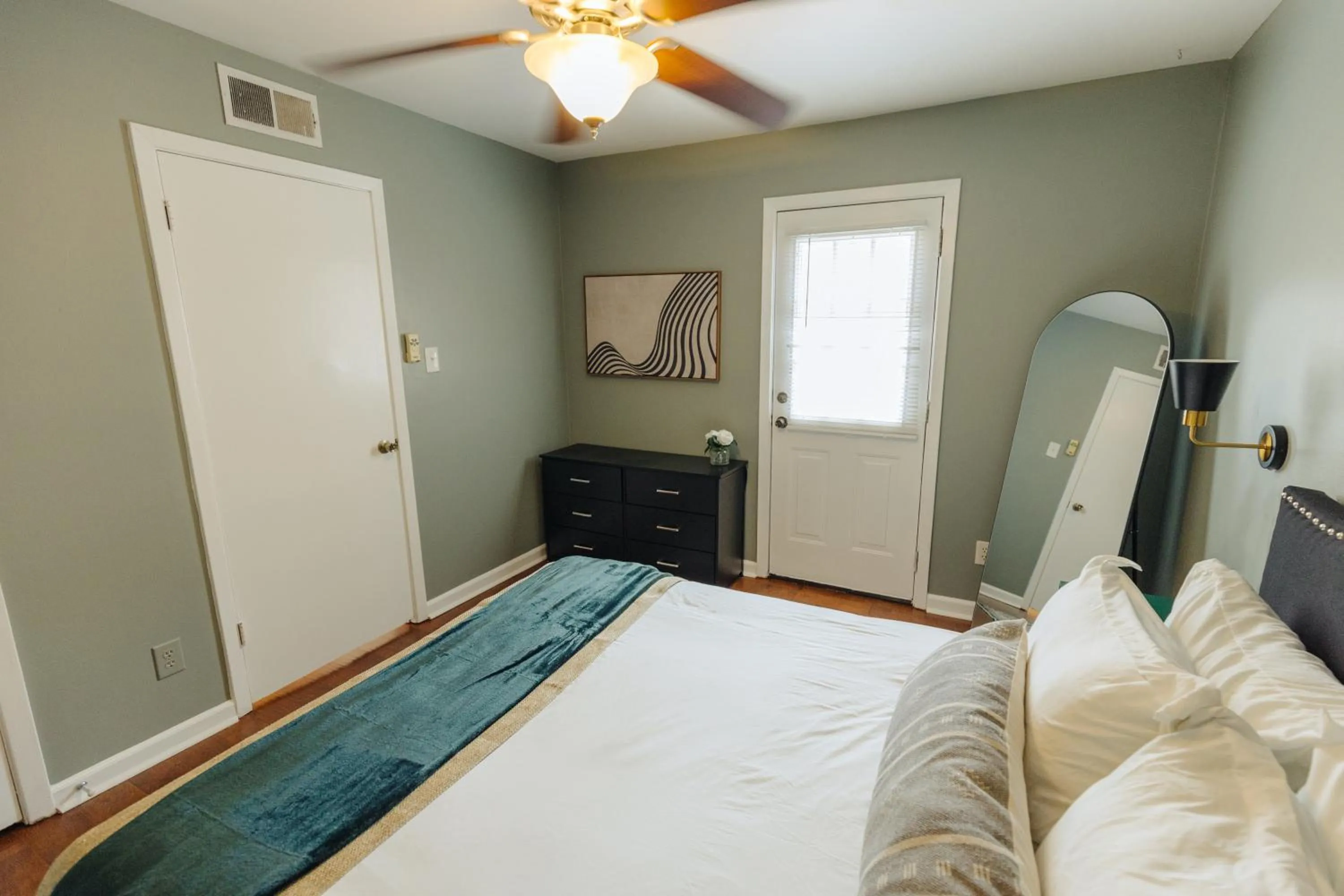 Photo of the whole room, Bed in Centrally Located 2BR Overton Square Unit 1 Fast WiFi Free Parking Yes Pets