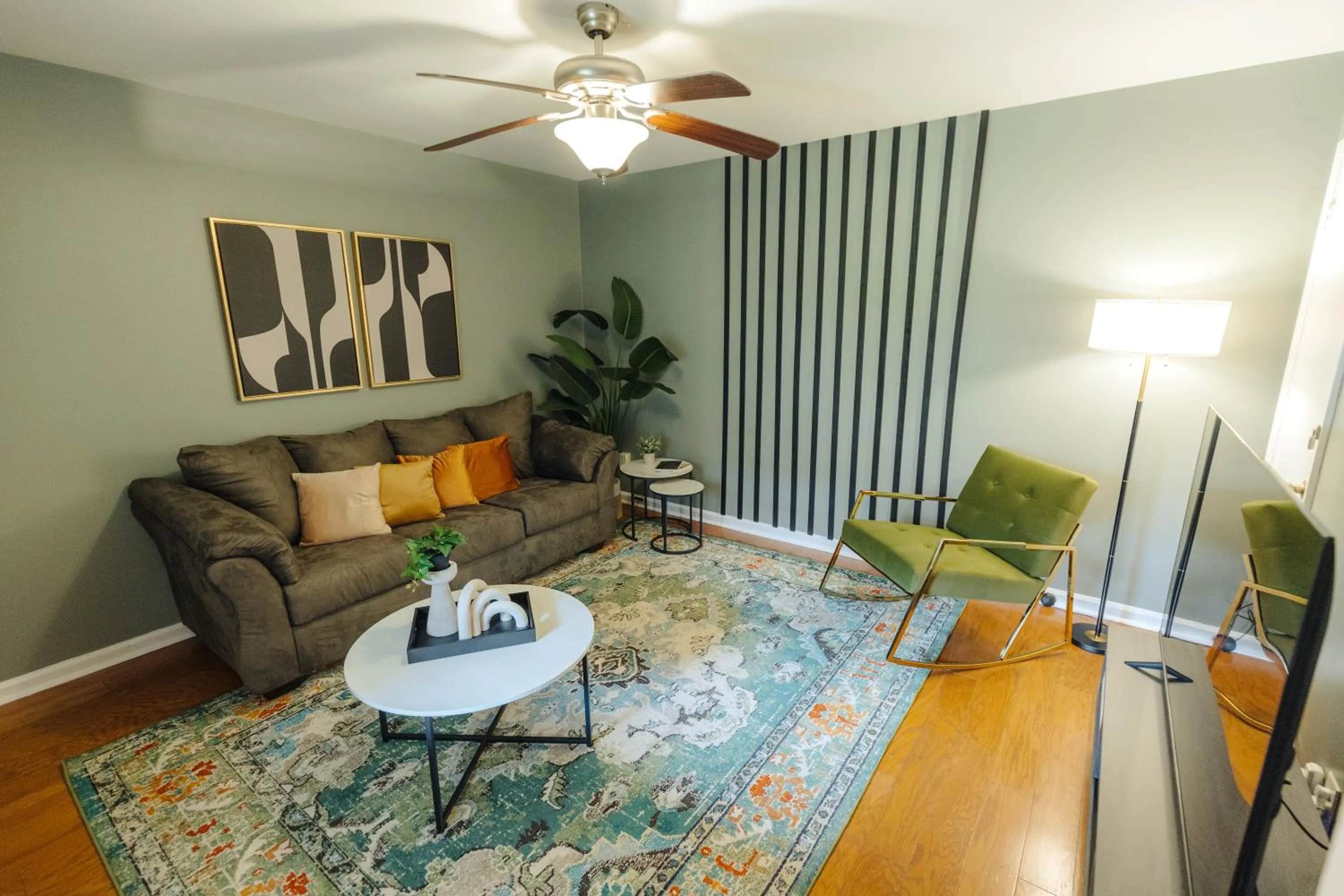 Living room in Centrally Located 2BR Overton Square Unit 1 Fast WiFi Free Parking Yes Pets
