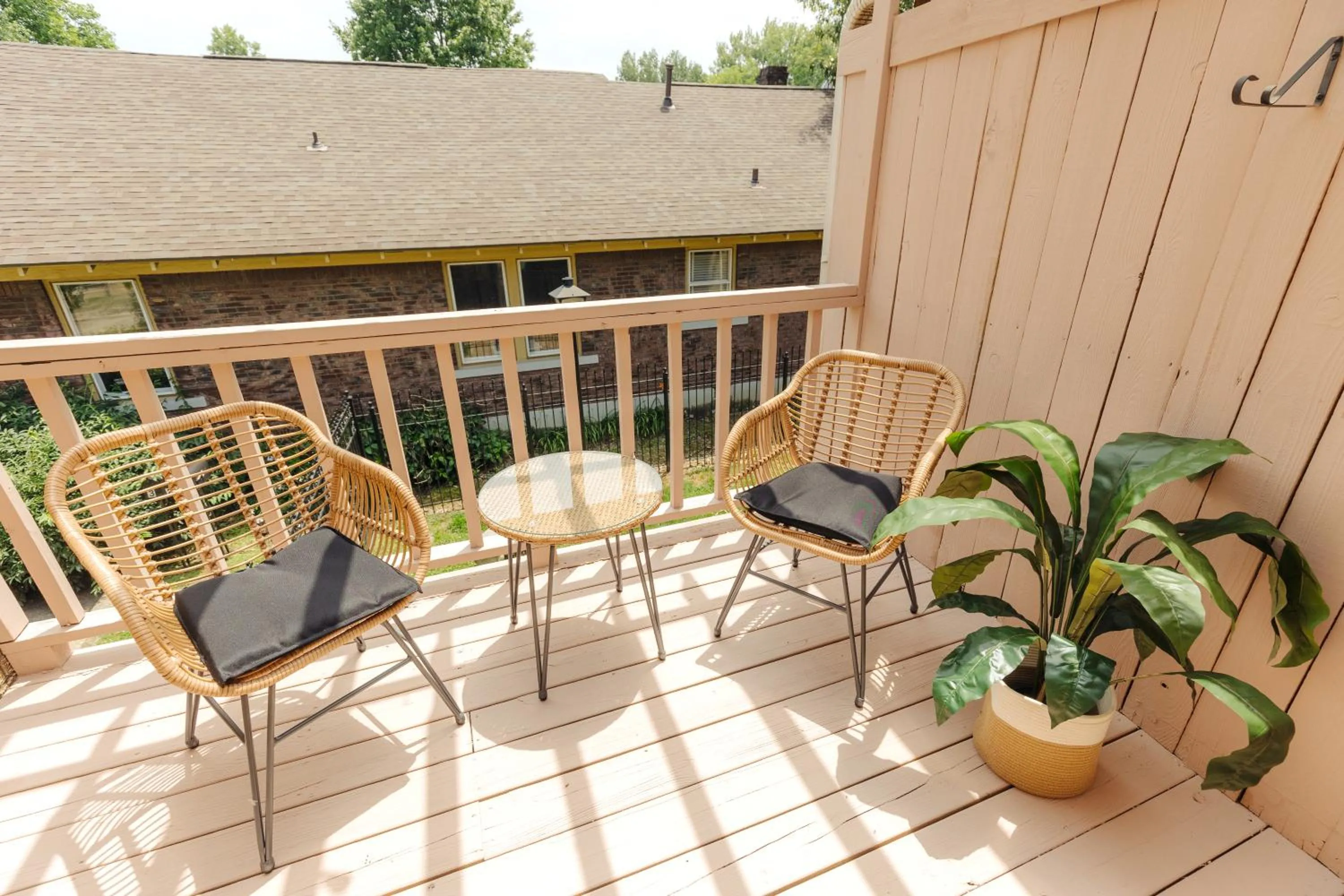 Patio in Centrally Located 2BR Overton Square Unit 1 Fast WiFi Free Parking Yes Pets