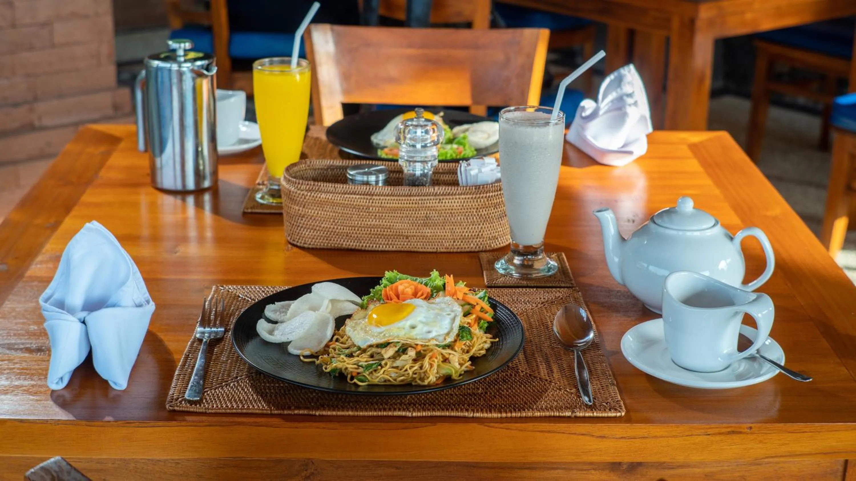 Asian breakfast in Villa Selonding Batu