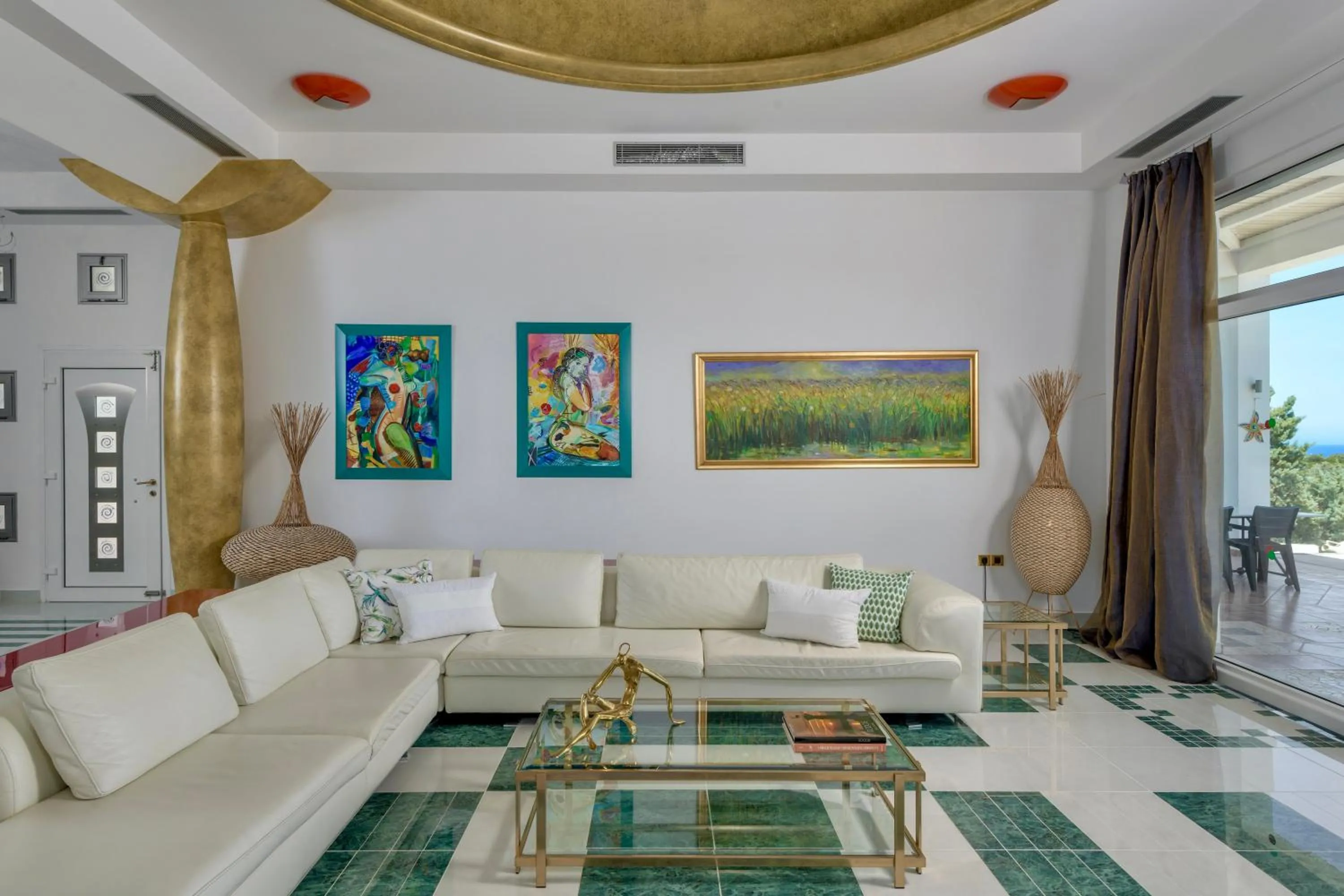 Living room in Grande Dame Villa of Rhodes