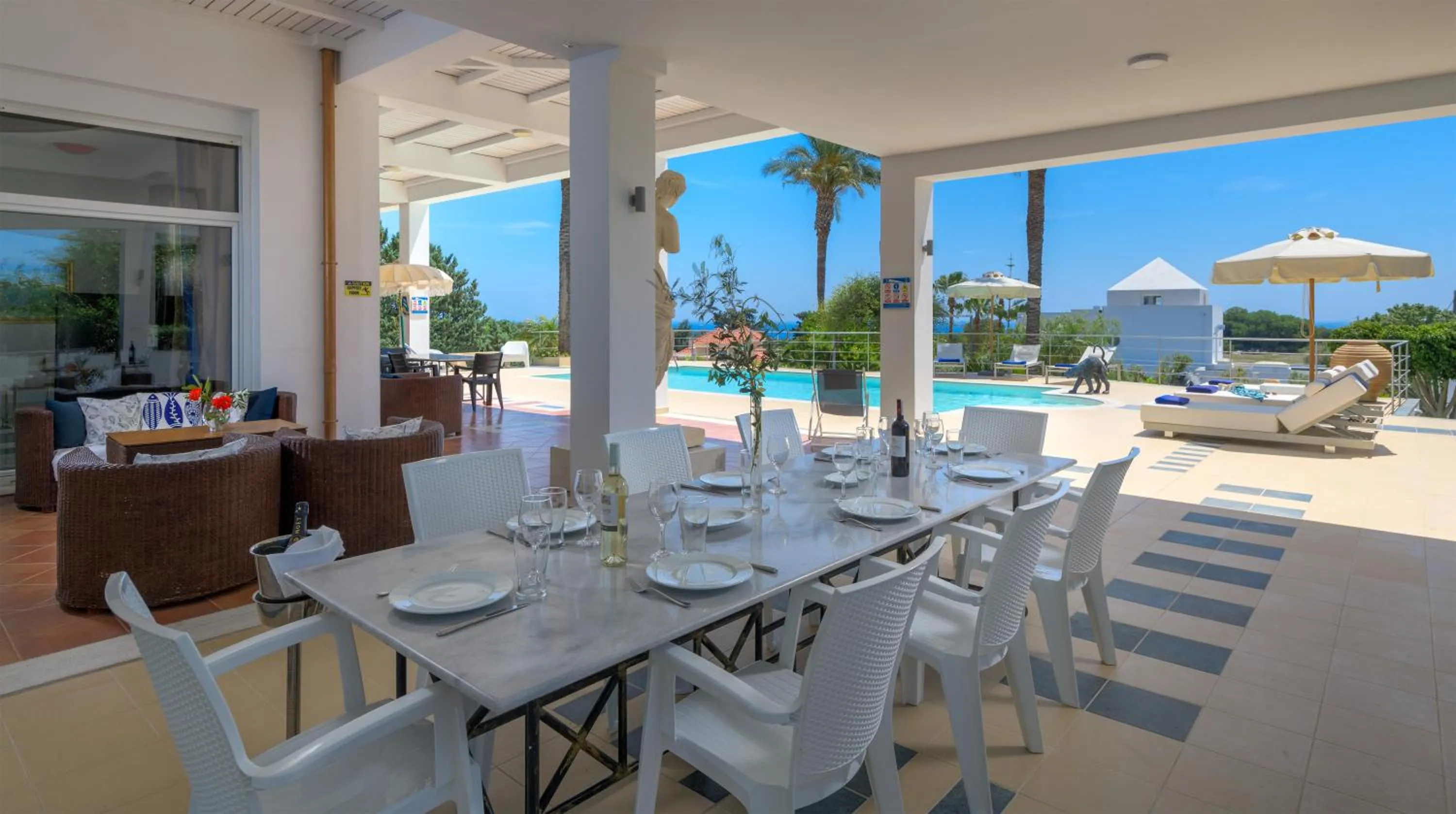 Patio in Grande Dame Villa of Rhodes