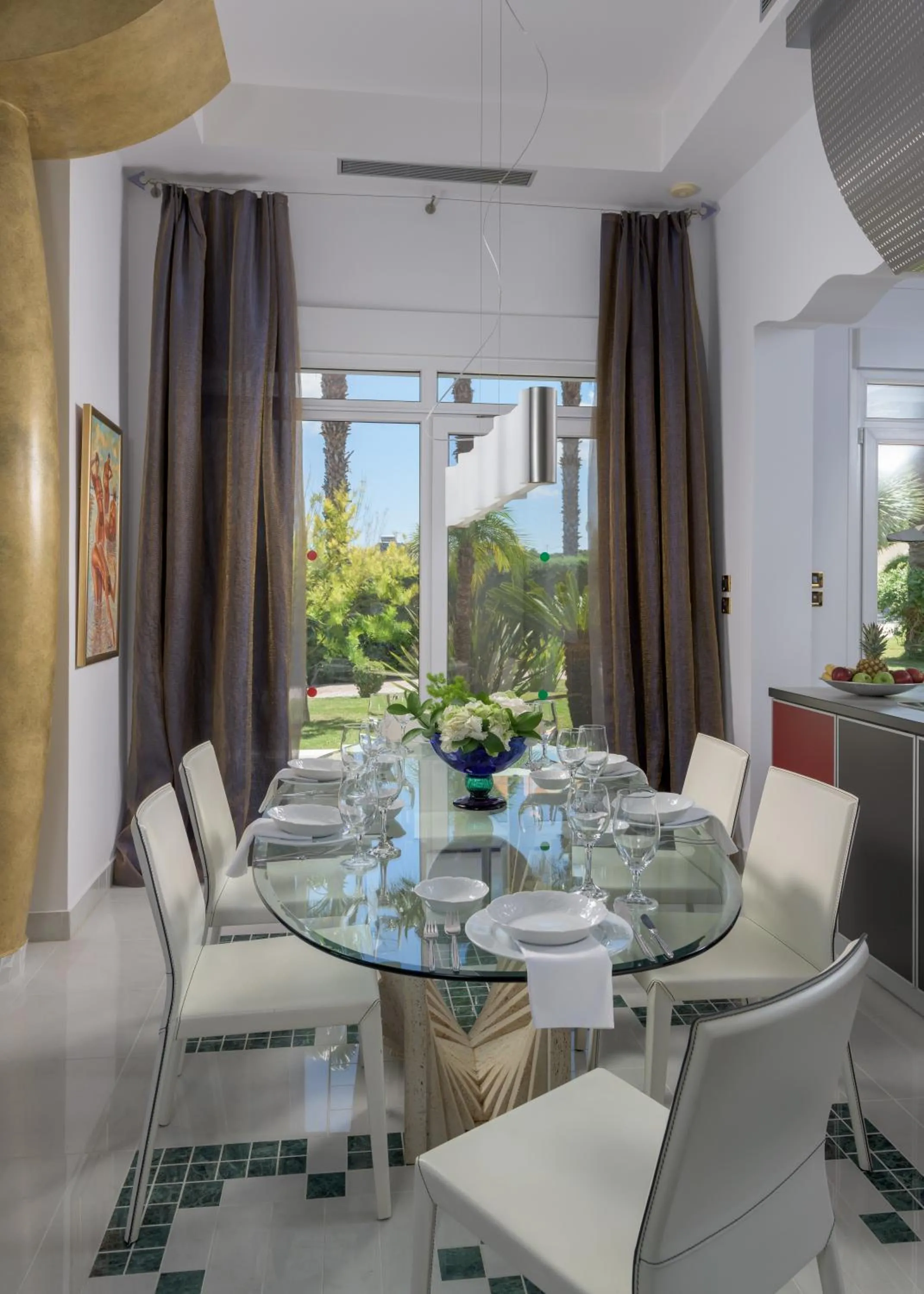 Dining area in Grande Dame Villa of Rhodes
