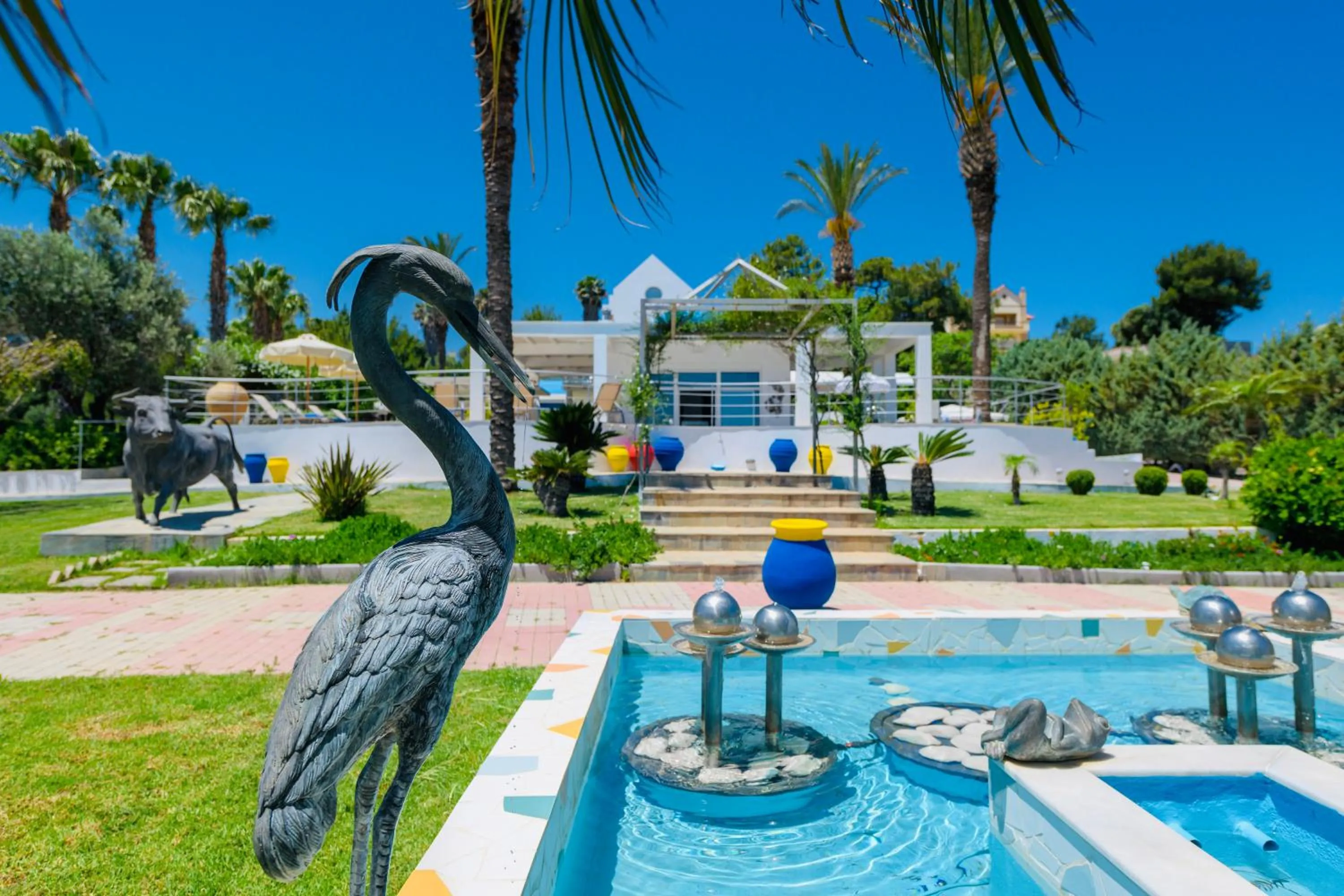 Garden view in Grande Dame Villa of Rhodes