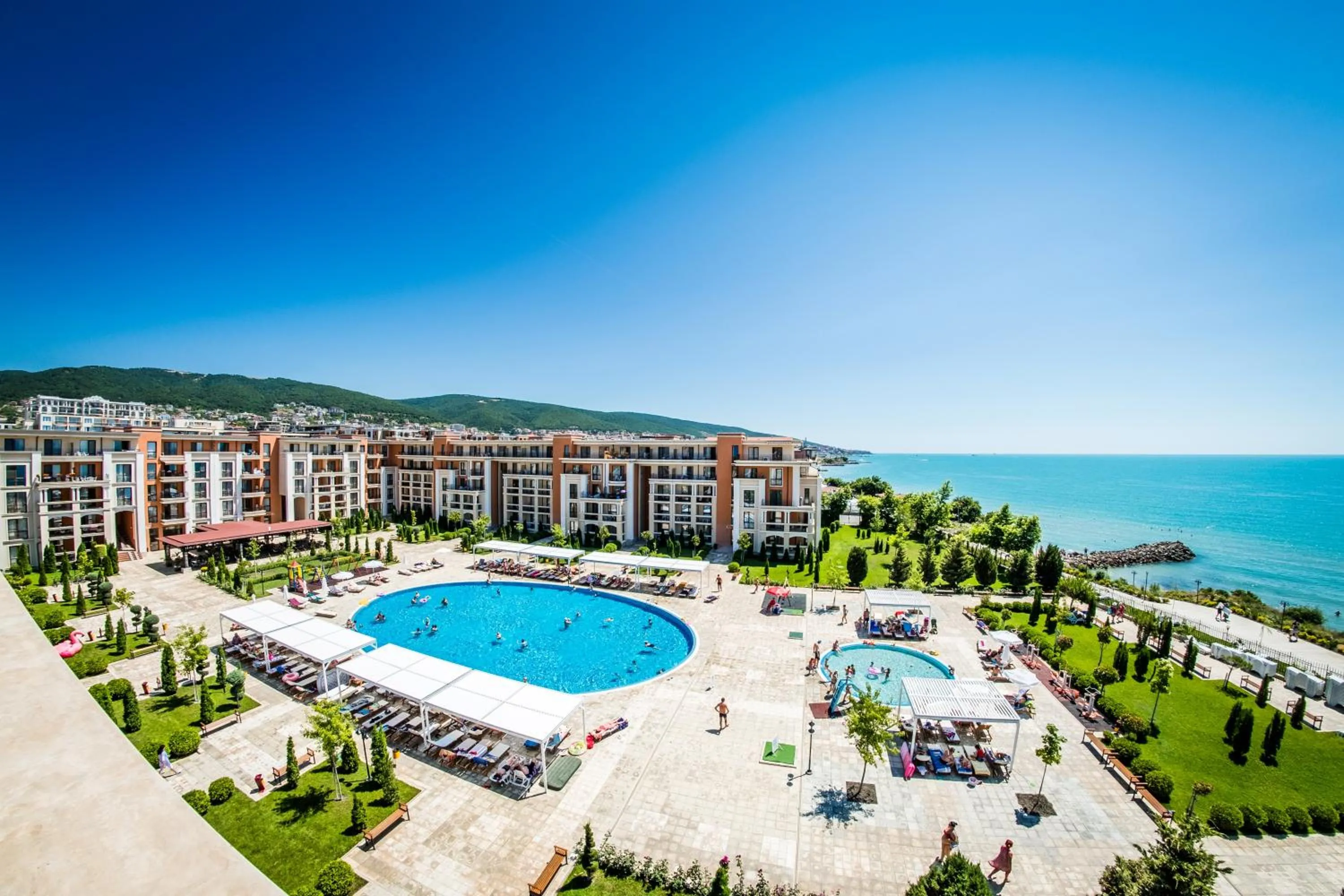Pool view in Prestige Sands Resort