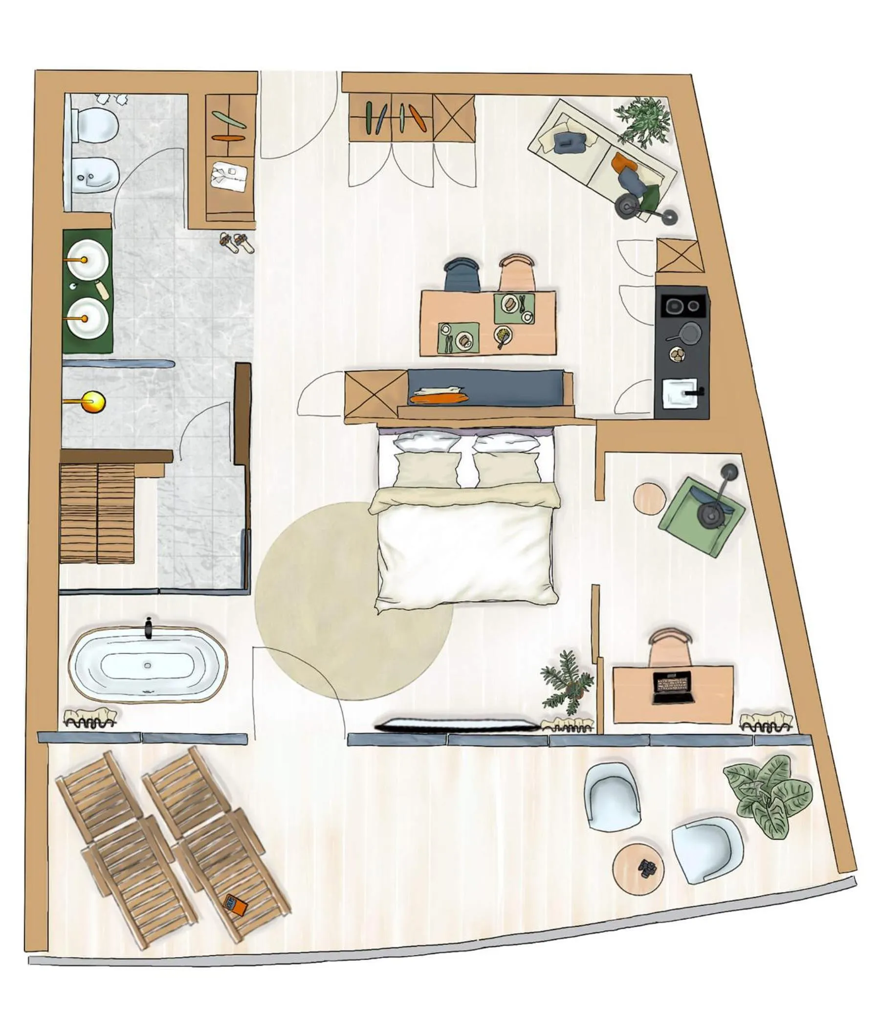 Floor plan in OLM Nature Escape - Eco Aparthotel