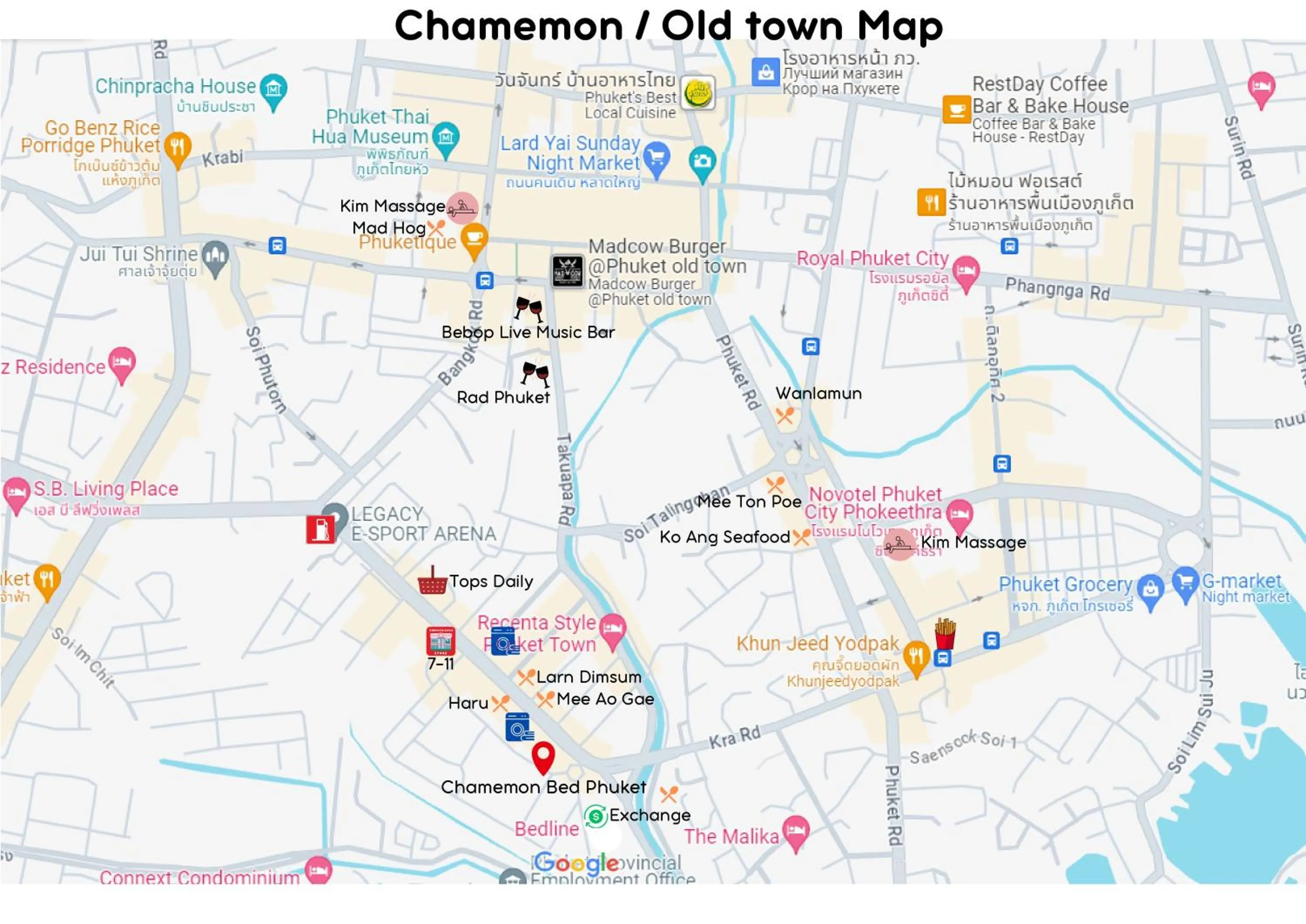 Location in Chamemon Bed Phuket Town