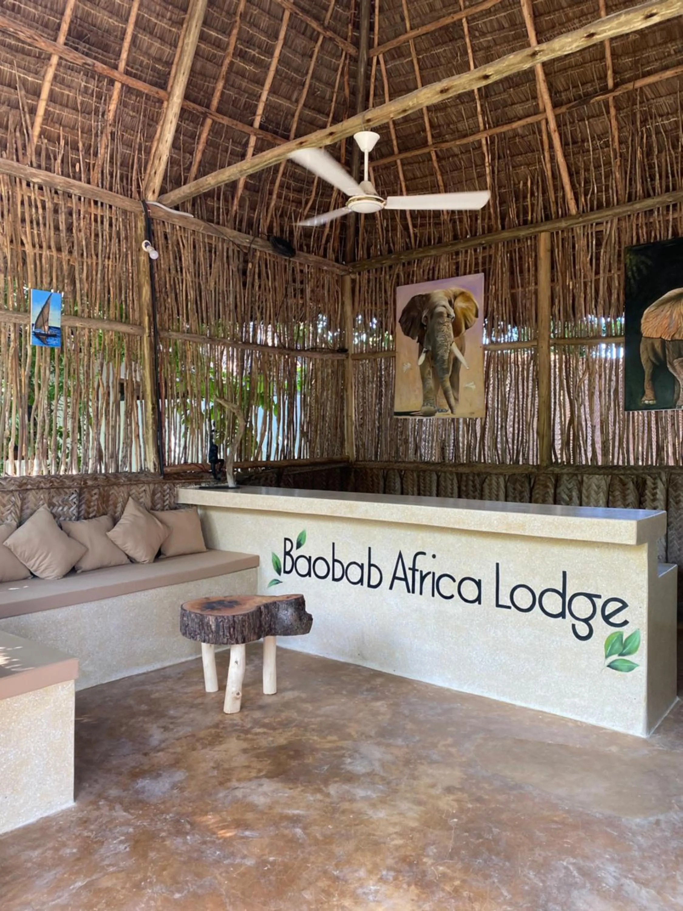 Lobby or reception in Baobab Africa Lodge Zanzibar