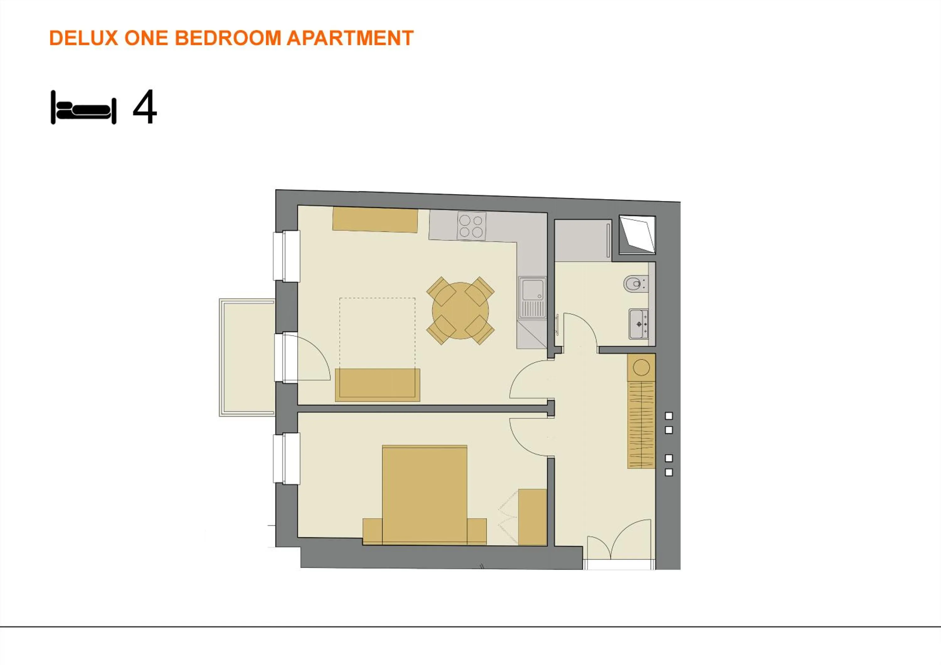 Floor plan in DownTown Suites Rubesova