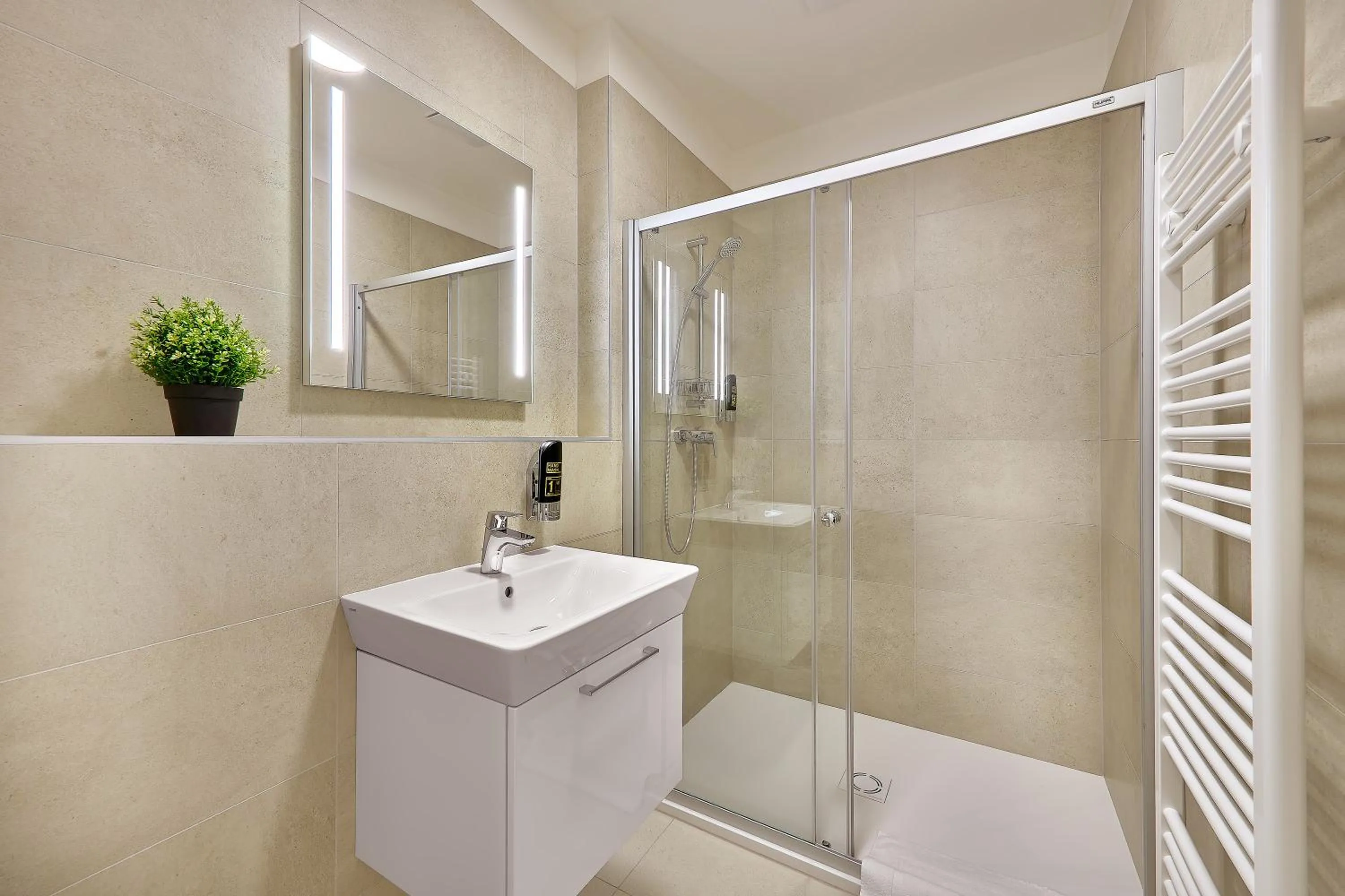 Shower in DownTown Suites Rubesova