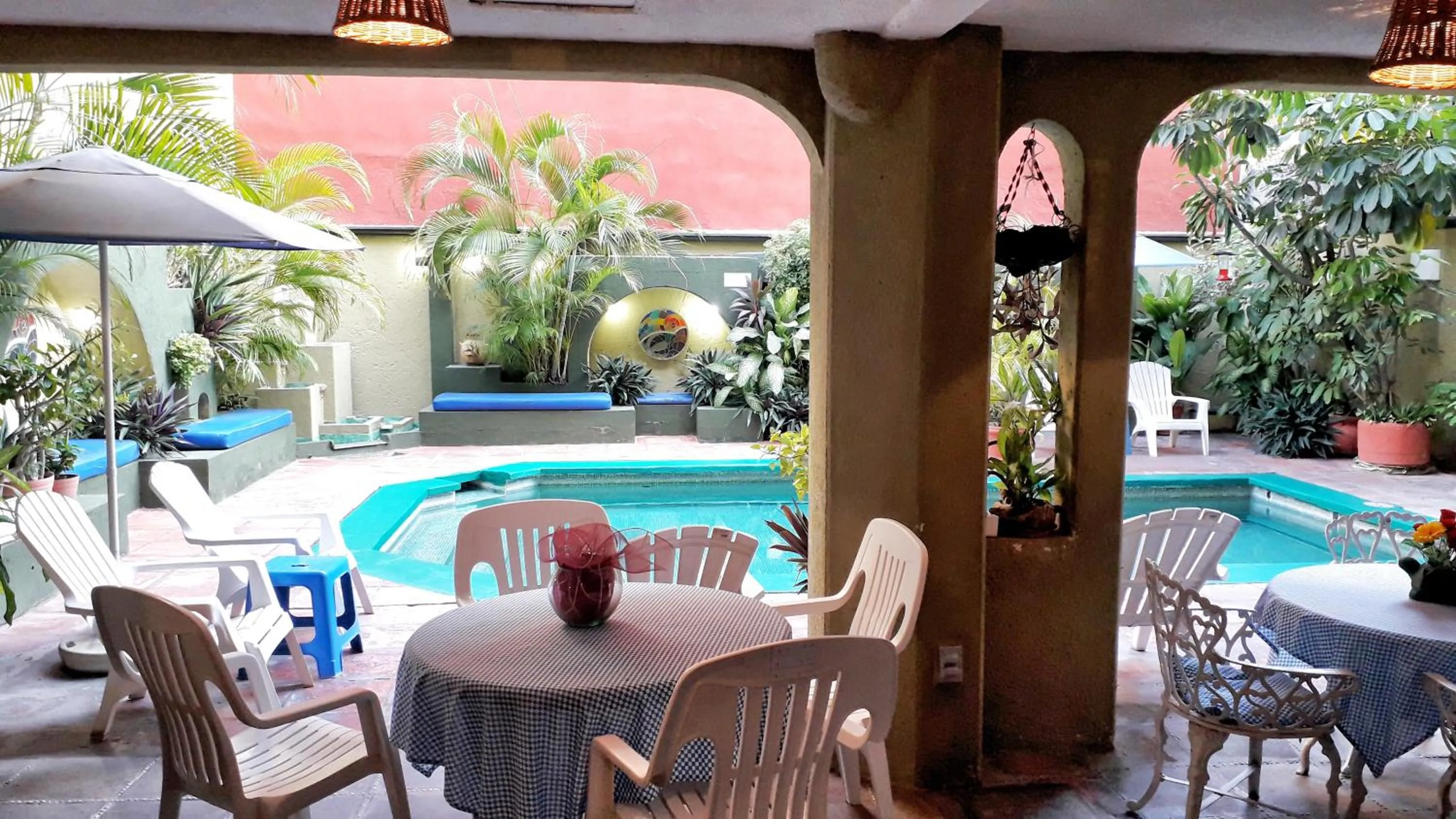 Pool view in Solimar Inn Suites