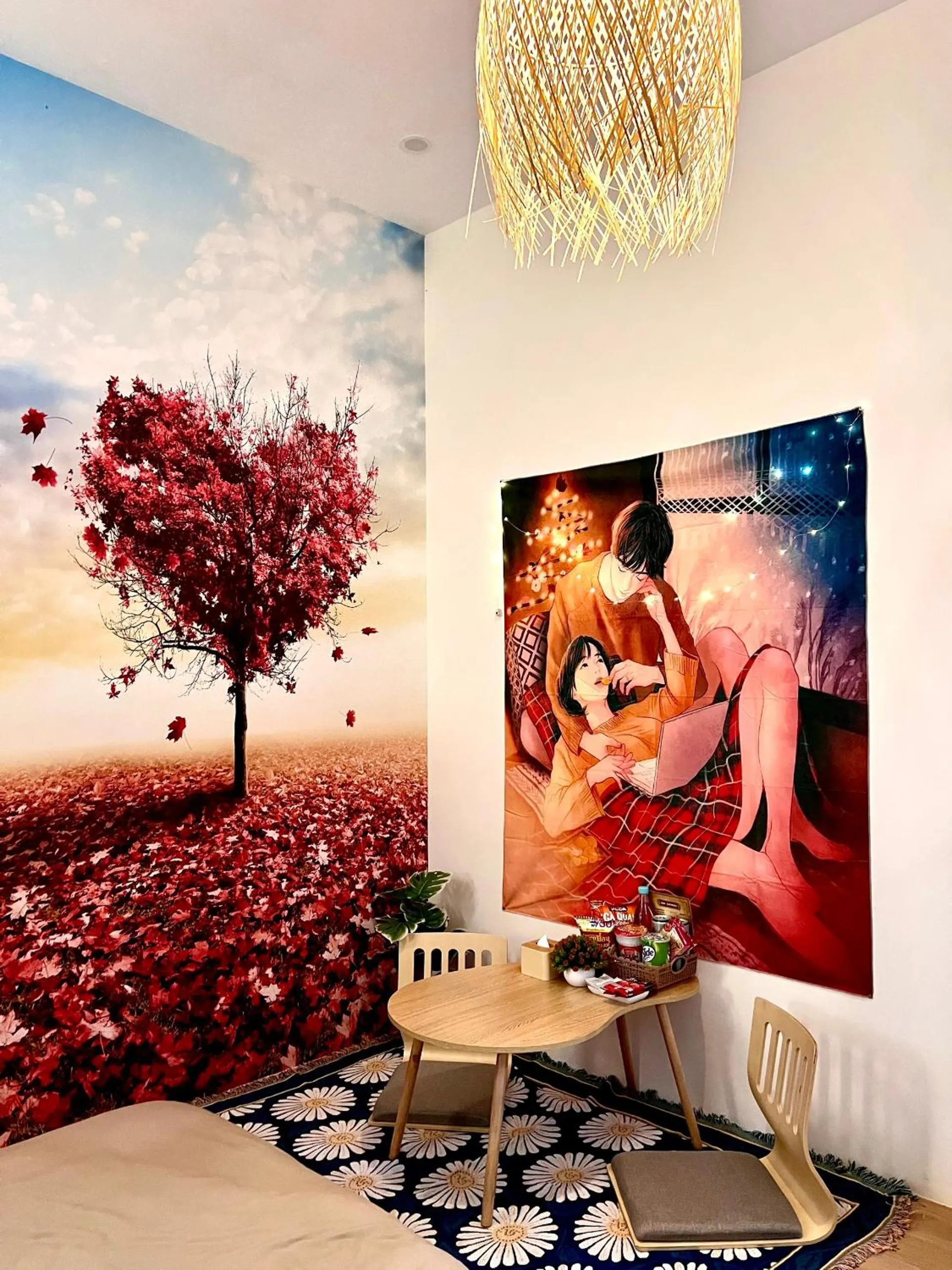 Seating area in De Vivre Homestay Măng Đen