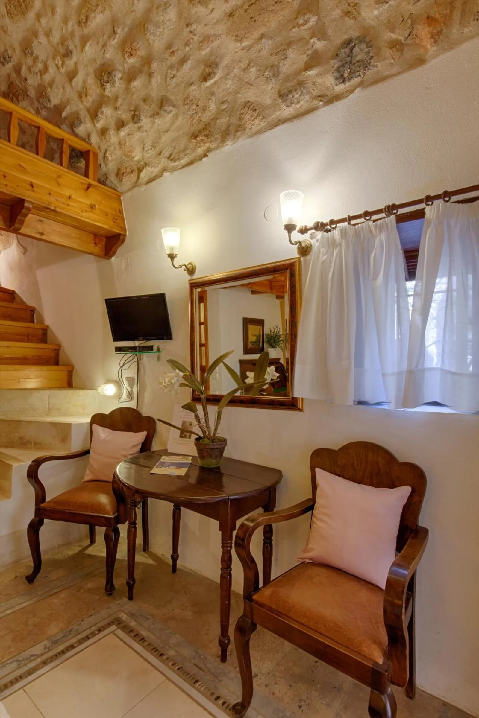 Seating area in Dorovinis Monemvasia Castlehouses