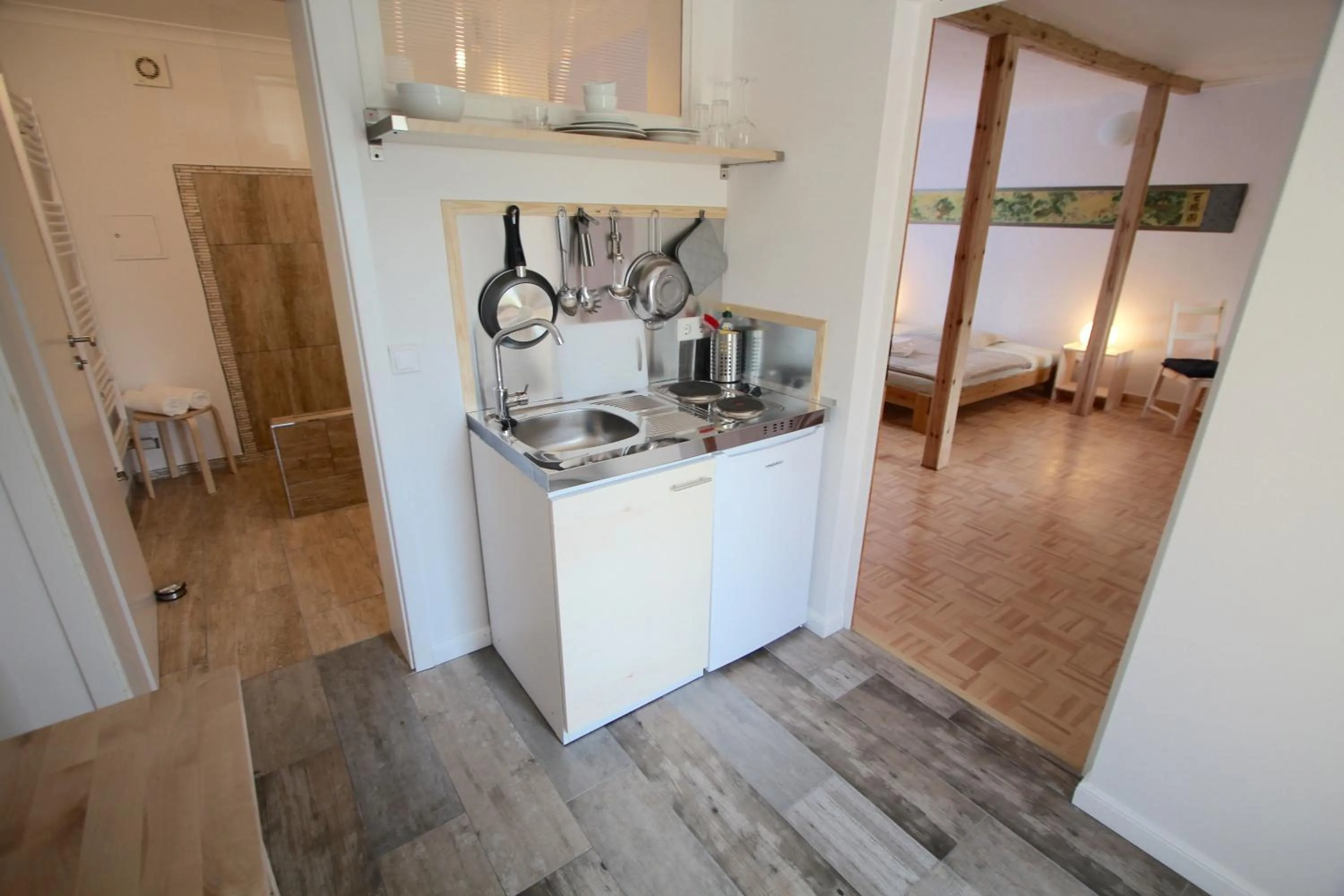 Kitchen or kitchenette in Aparthotel & Seminarhaus Wolkentor