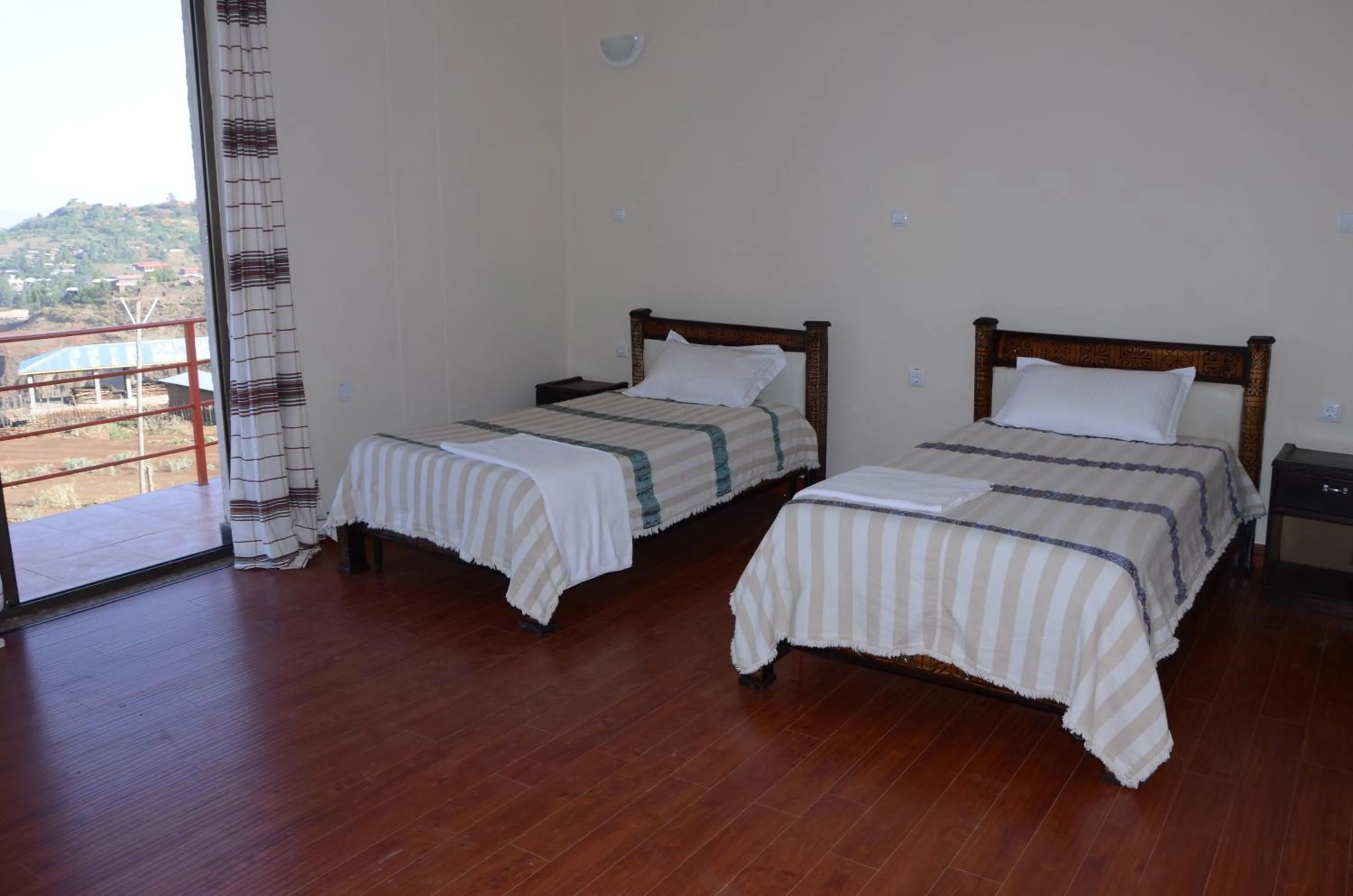 View (from property/room), Bed in Zan-Seyoum Hotel - Lalibela