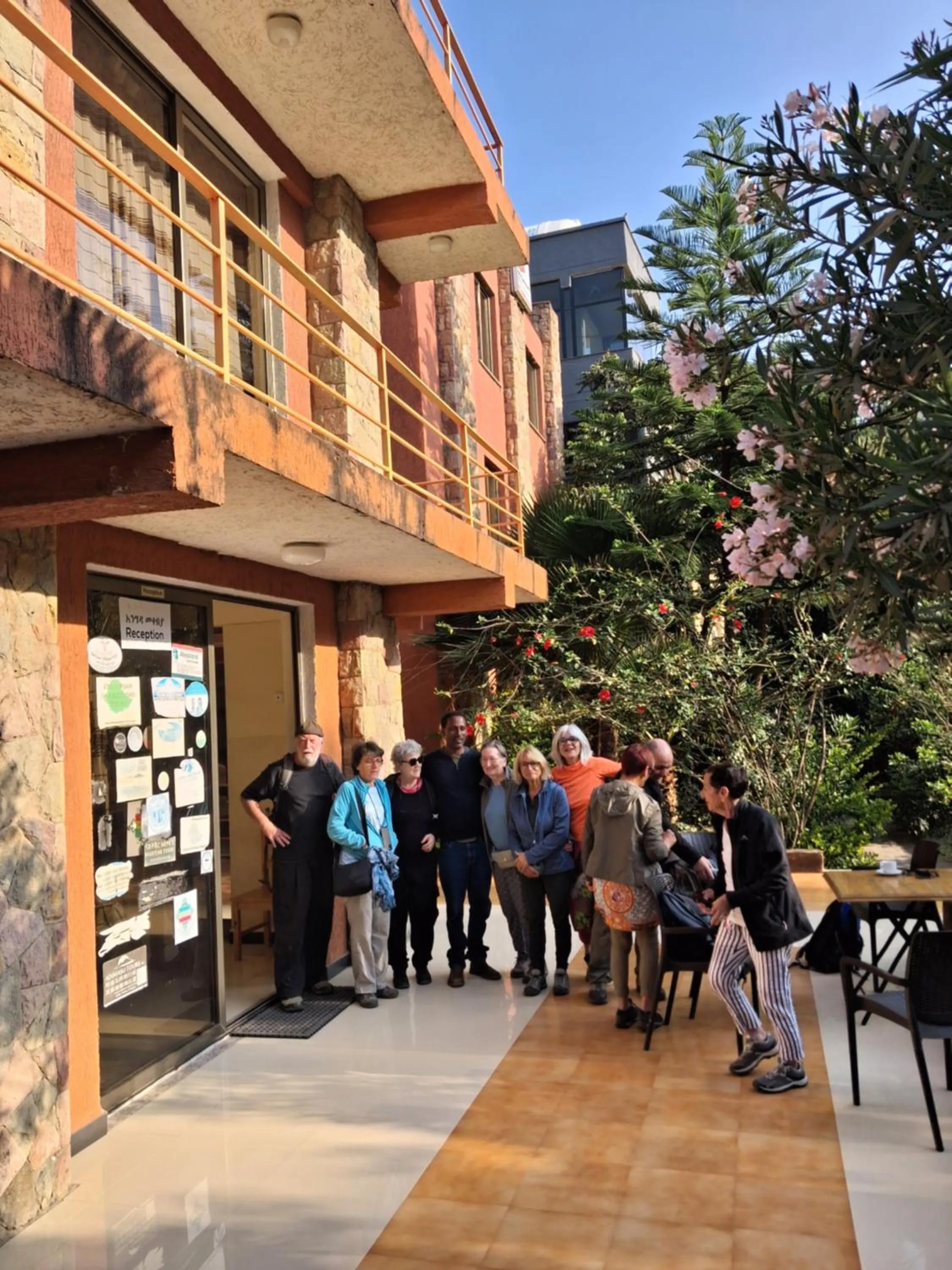 group of guests in Zan-Seyoum Hotel - Lalibela