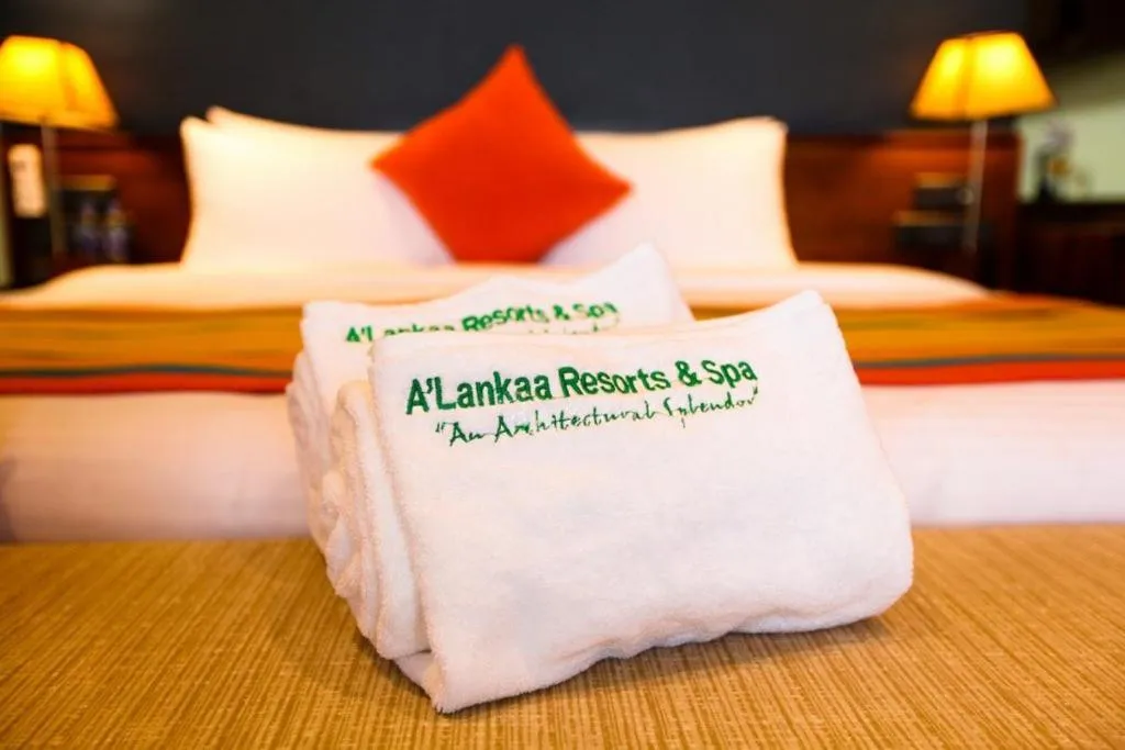 Bed in A'Lankaa Resorts & Spa