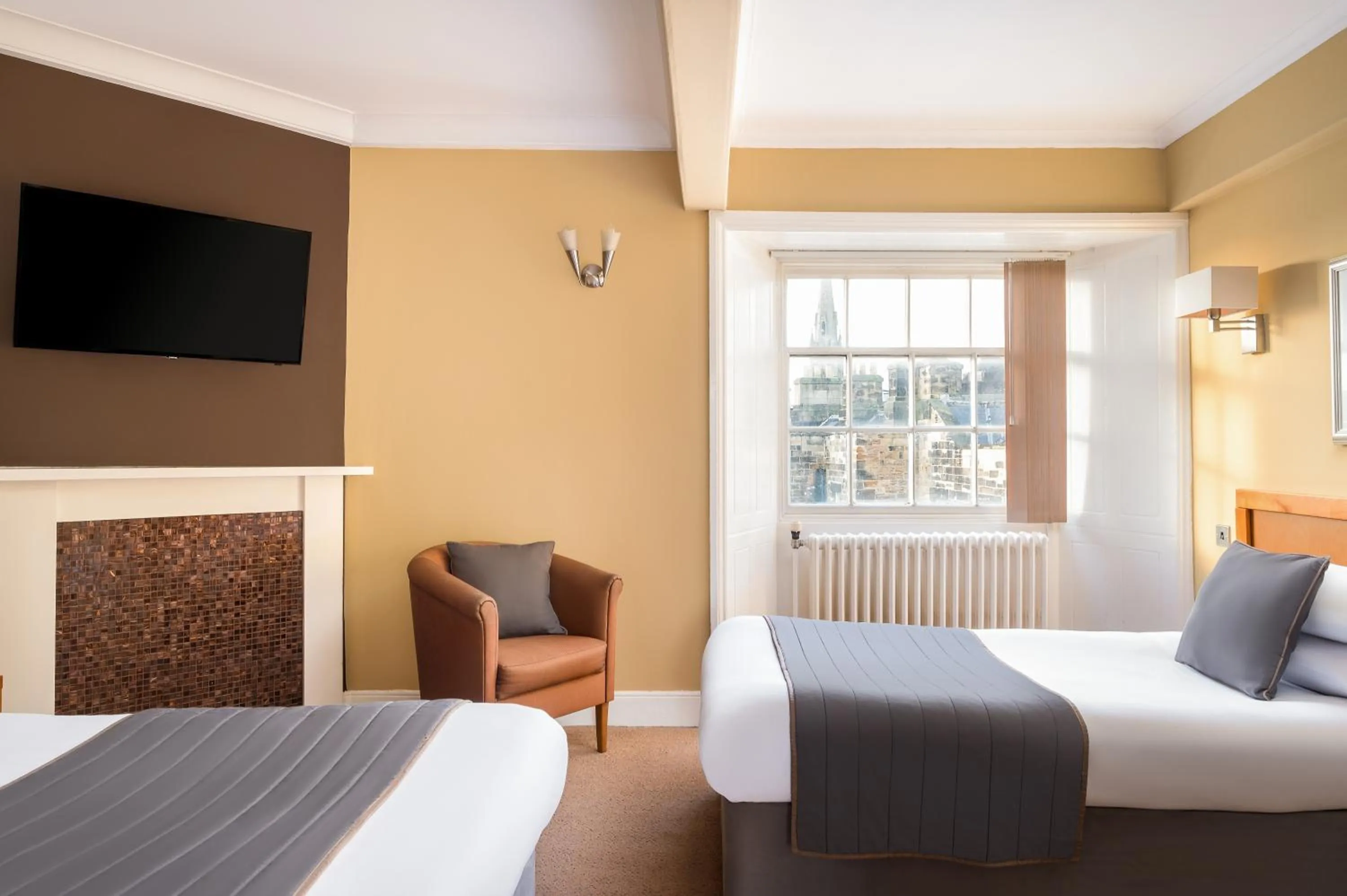 Bedroom, Bed in Royal Station Hotel- Part of the Cairn Collection